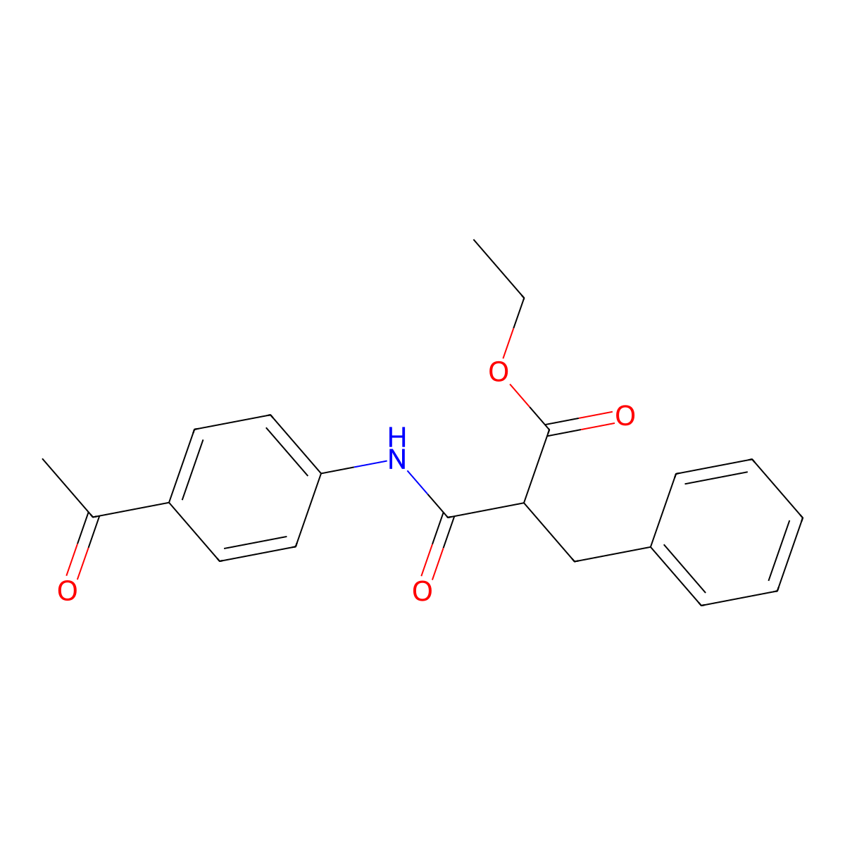 Ethyl 3-[(4-acetylphenyl)amino]-2-benzyl-3-oxopropanoate molecular structure, CAS 364608-60-6