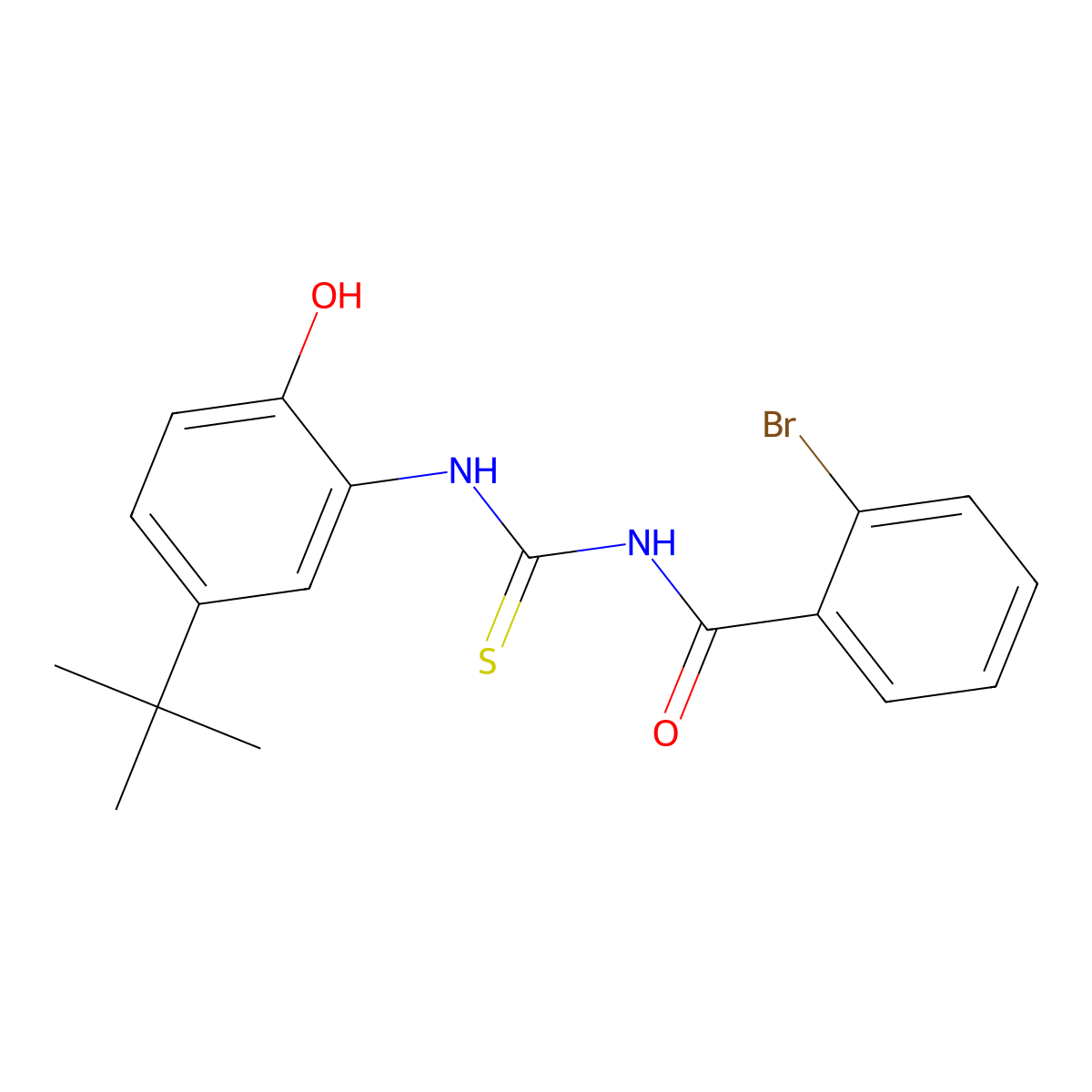 2-bromo-N-[(5-tert-butyl-2-hydroxyphenyl)carbamothioyl]benzamide molecular structure, CAS 364608-86-6
