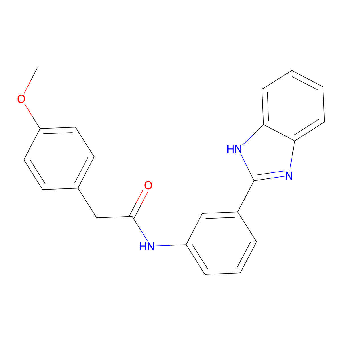 N-[3-(1H-benzimidazol-2-yl)phenyl]-2-(4-methoxyphenyl)acetamide molecular structure, CAS 364608-95-7