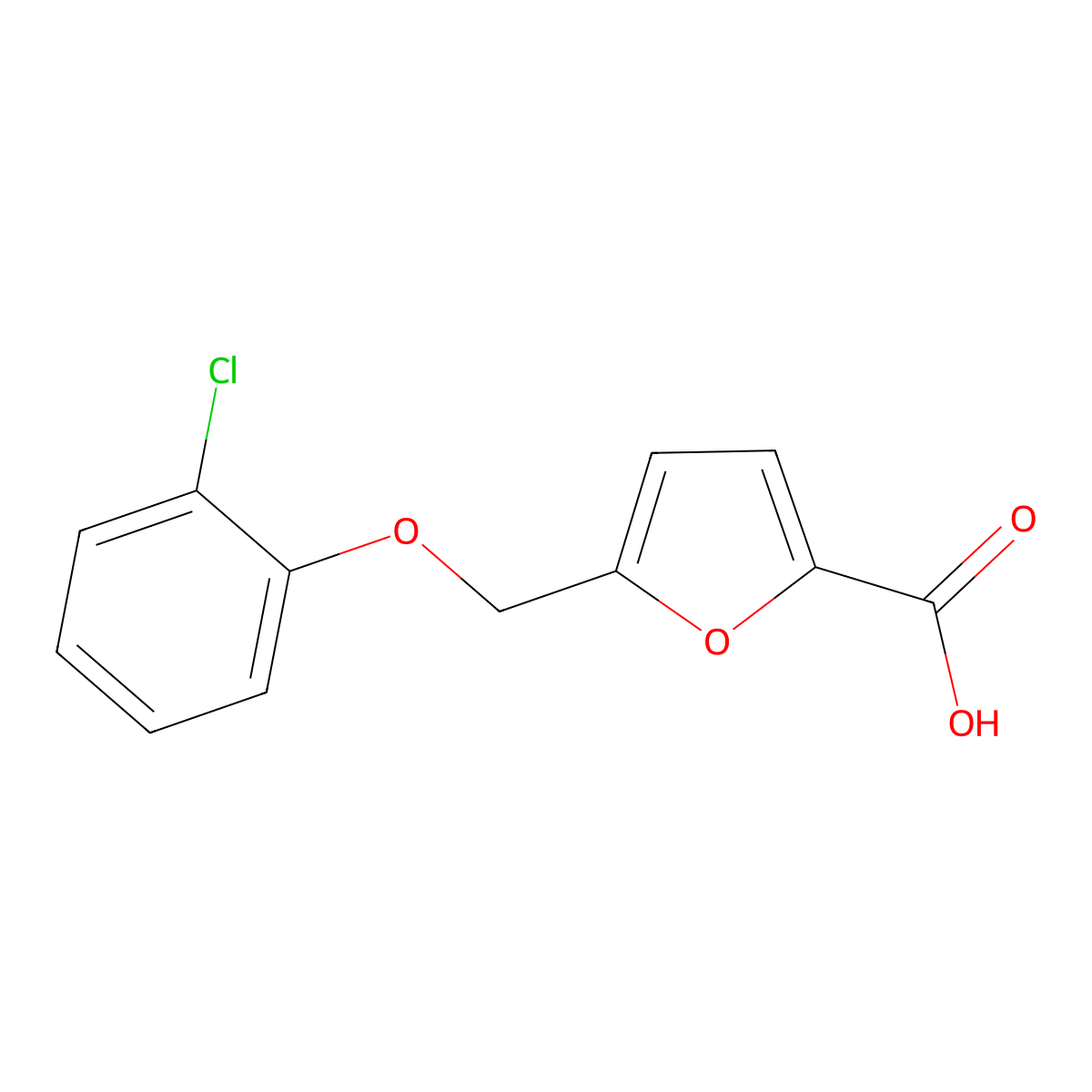 5-[(2-Chlorophenoxy)methyl]furan-2-carboxylic acid molecular structure, CAS 364609-04-1