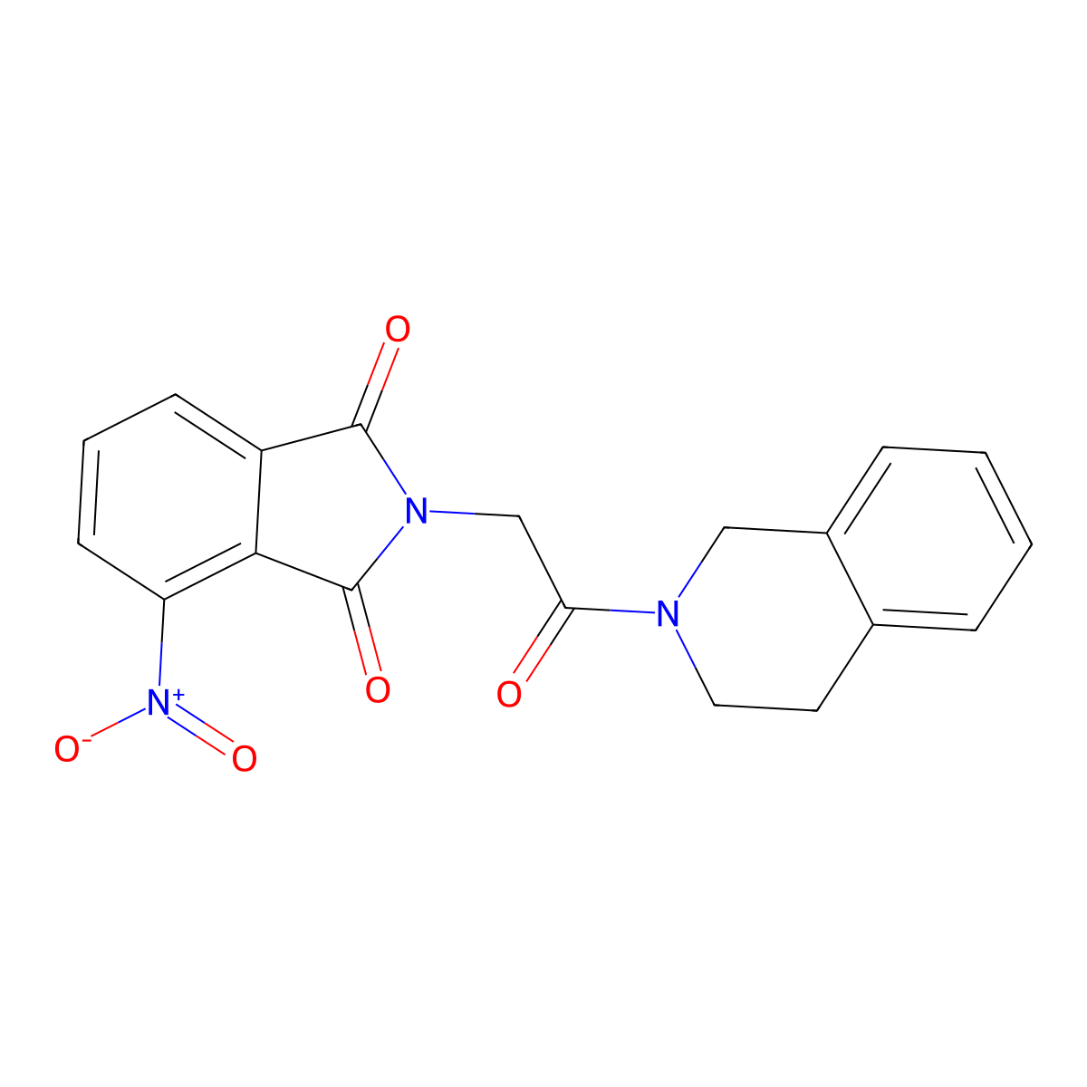 2-[2-(3,4-dihydroisoquinolin-2(1H)-yl)-2-oxoethyl]-4-nitro-1H-isoindole-1,3(2H)-dione molecular structure, CAS 364609-31-4