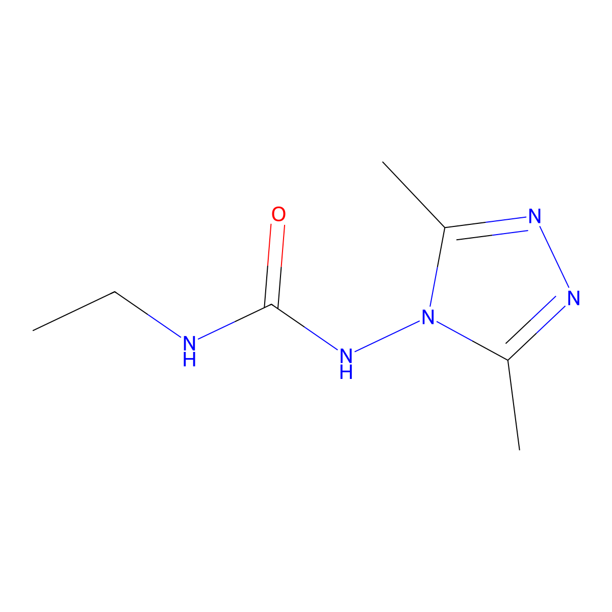 1-(3,5-dimethyl-4H-1,2,4-triazol-4-yl)-3-ethylurea molecular structure, CAS 364609-44-9