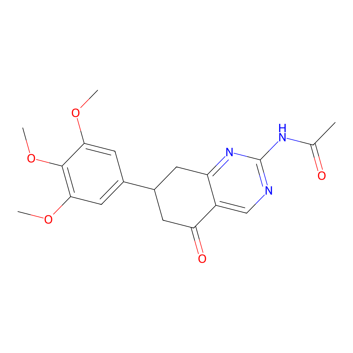 N-[5-oxo-7-(3,4,5-trimethoxyphenyl)-5,6,7,8-tetrahydroquinazolin-2-yl]acetamide molecular structure, CAS 364609-48-3