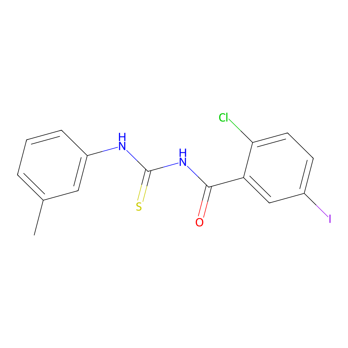2-chloro-5-iodo-N-[(3-methylphenyl)carbamothioyl]benzamide molecular structure, CAS 364610-13-9