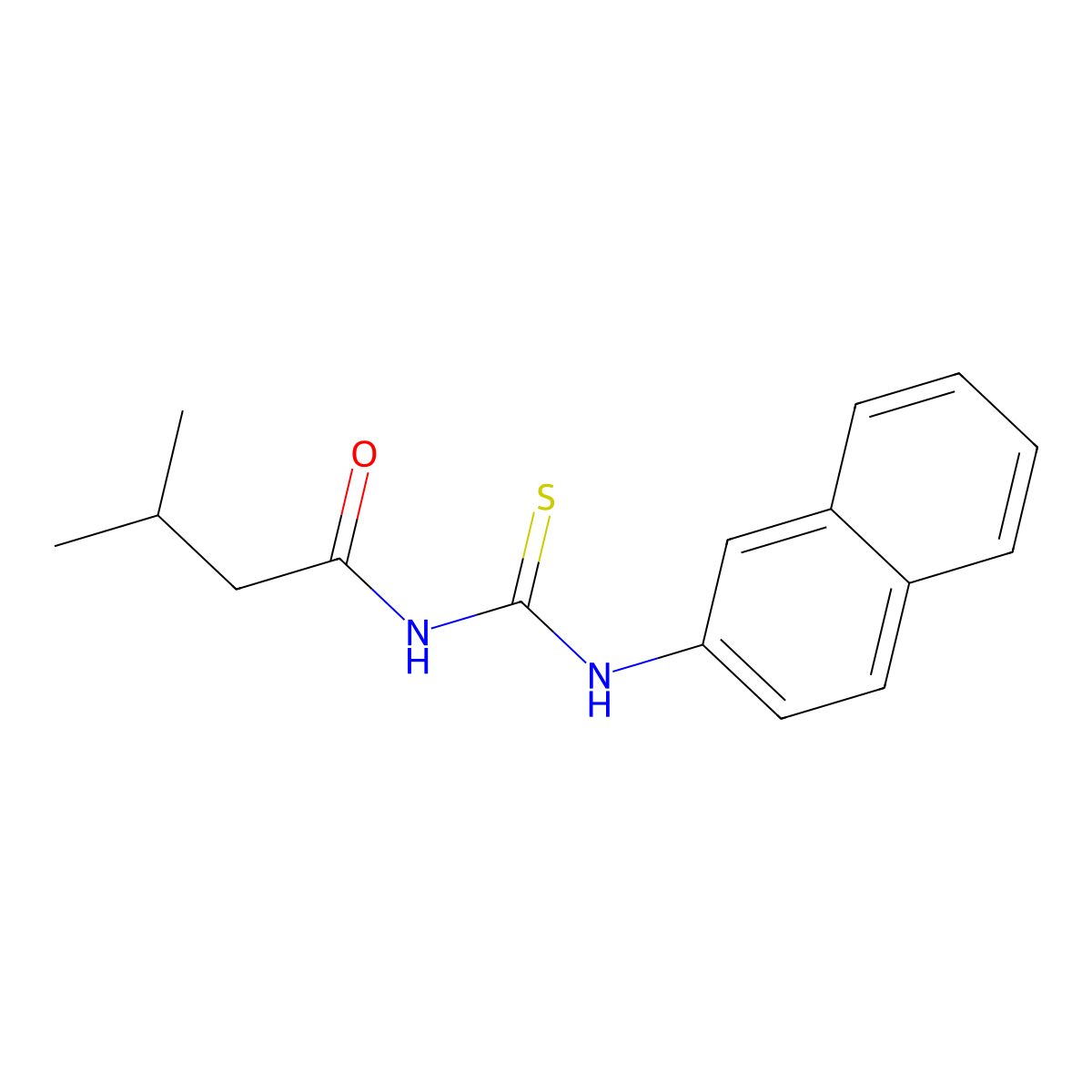 3-methyl-N-(naphthalen-2-ylcarbamothioyl)butanamide molecular structure, CAS 364610-19-5
