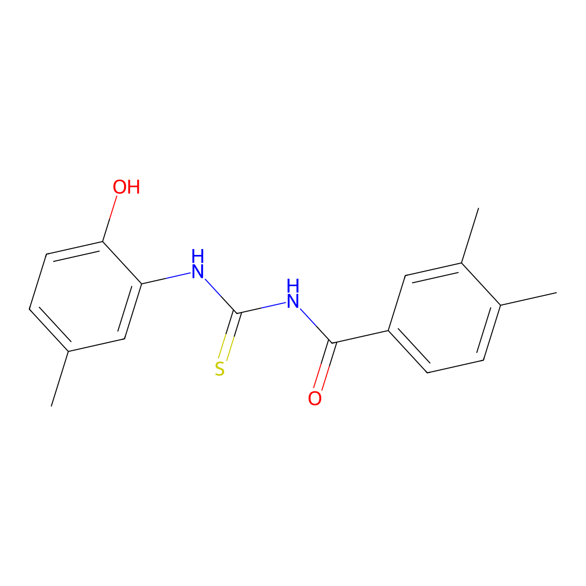 N-[(2-hydroxy-5-methylphenyl)carbamothioyl]-3,4-dimethylbenzamide molecular structure, CAS 364610-29-7
