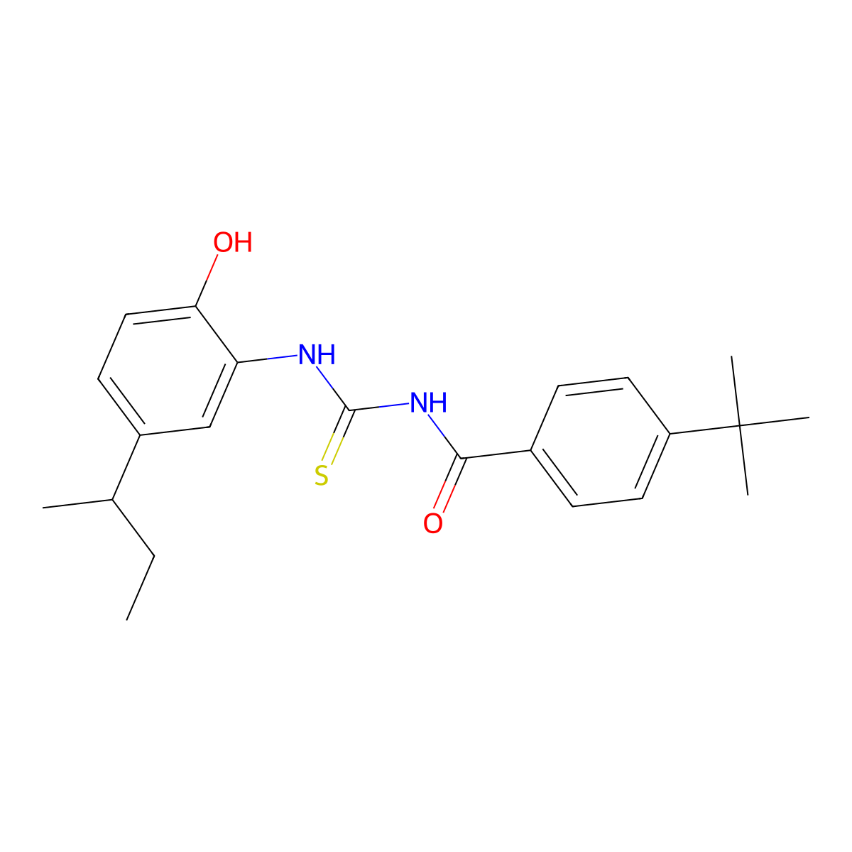 N-{[5-(butan-2-yl)-2-hydroxyphenyl]carbamothioyl}-4-tert-butylbenzamide molecular structure, CAS 364610-42-4