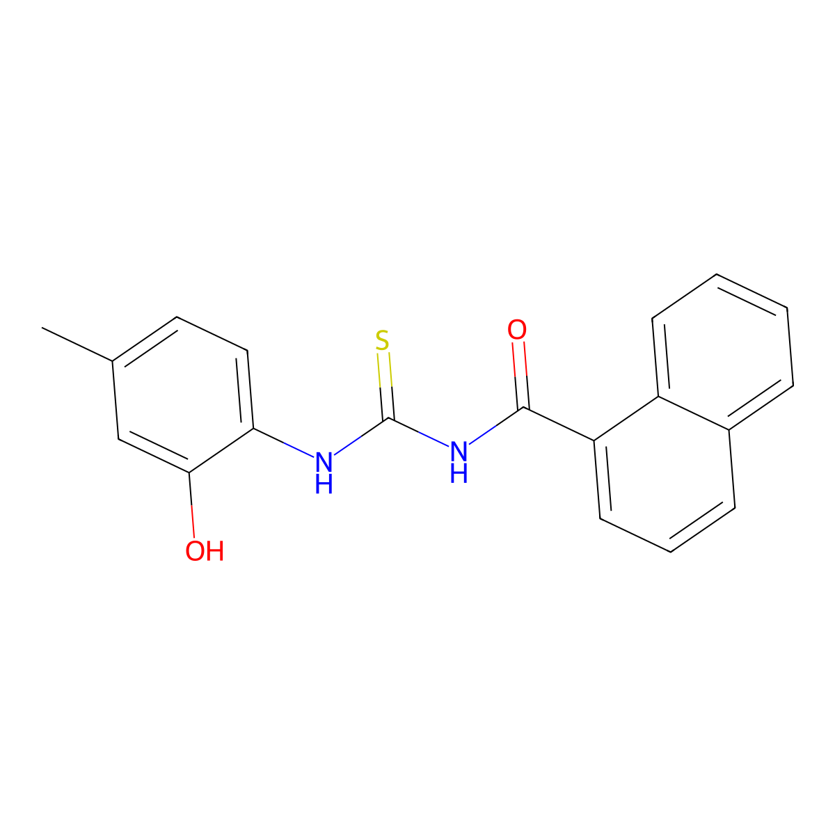 N-[(2-hydroxy-4-methylphenyl)carbamothioyl]naphthalene-1-carboxamide molecular structure, CAS 364610-47-9