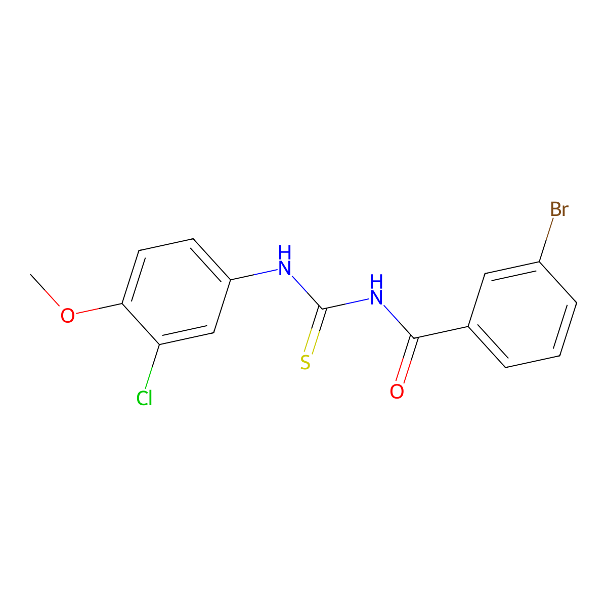 3-bromo-N-[(3-chloro-4-methoxyphenyl)carbamothioyl]benzamide molecular structure, CAS 364610-55-9