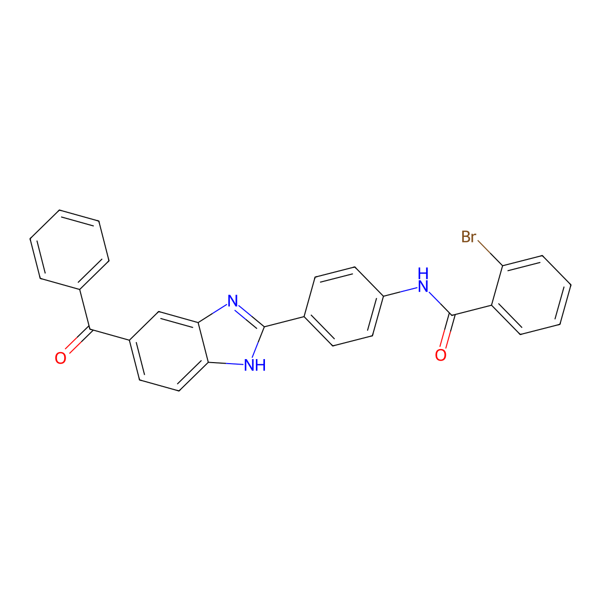 N-[4-(5-benzoyl-1H-benzimidazol-2-yl)phenyl]-2-bromobenzamide molecular structure, CAS 364610-66-2