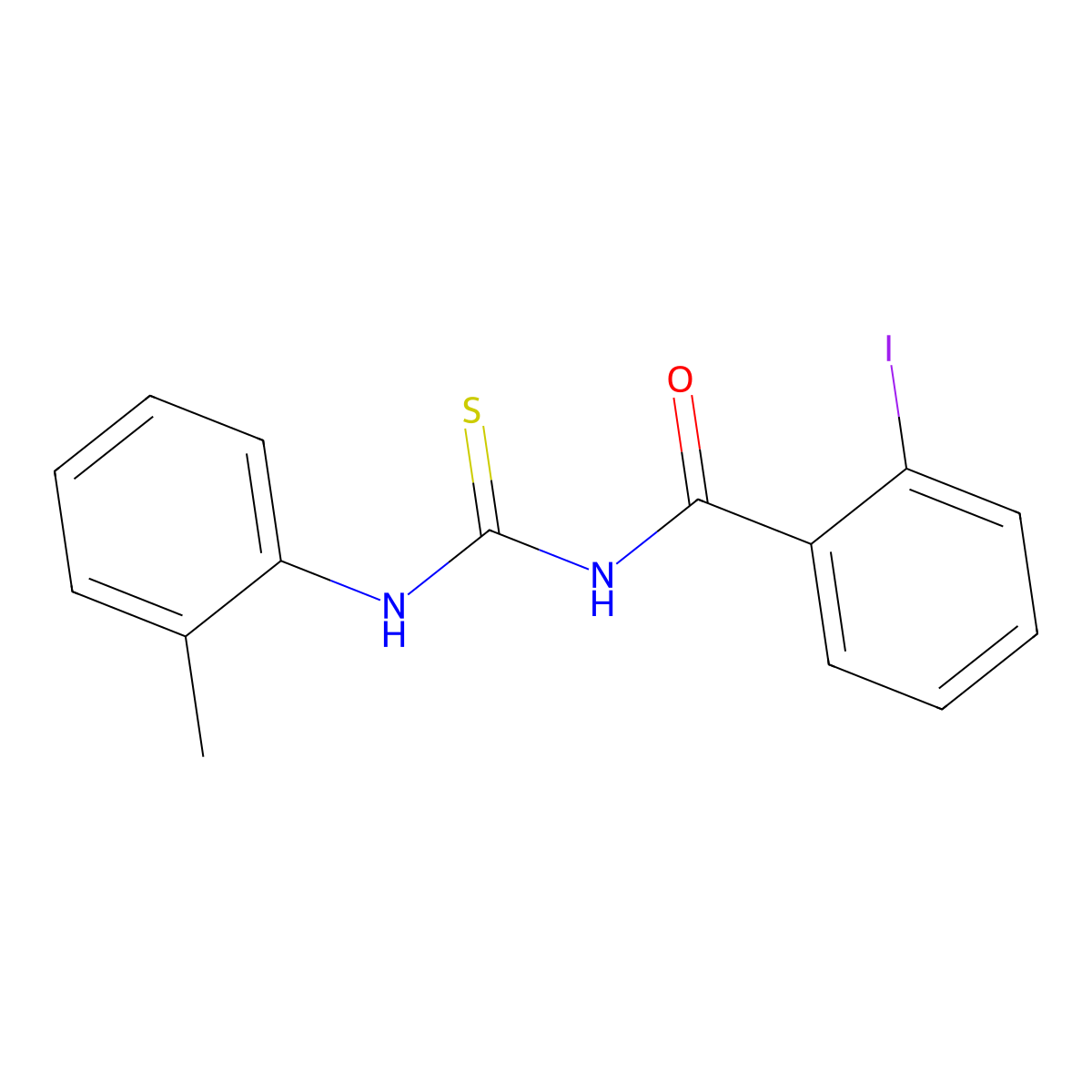 2-iodo-N-[(2-methylphenyl)carbamothioyl]benzamide molecular structure, CAS 364610-70-8