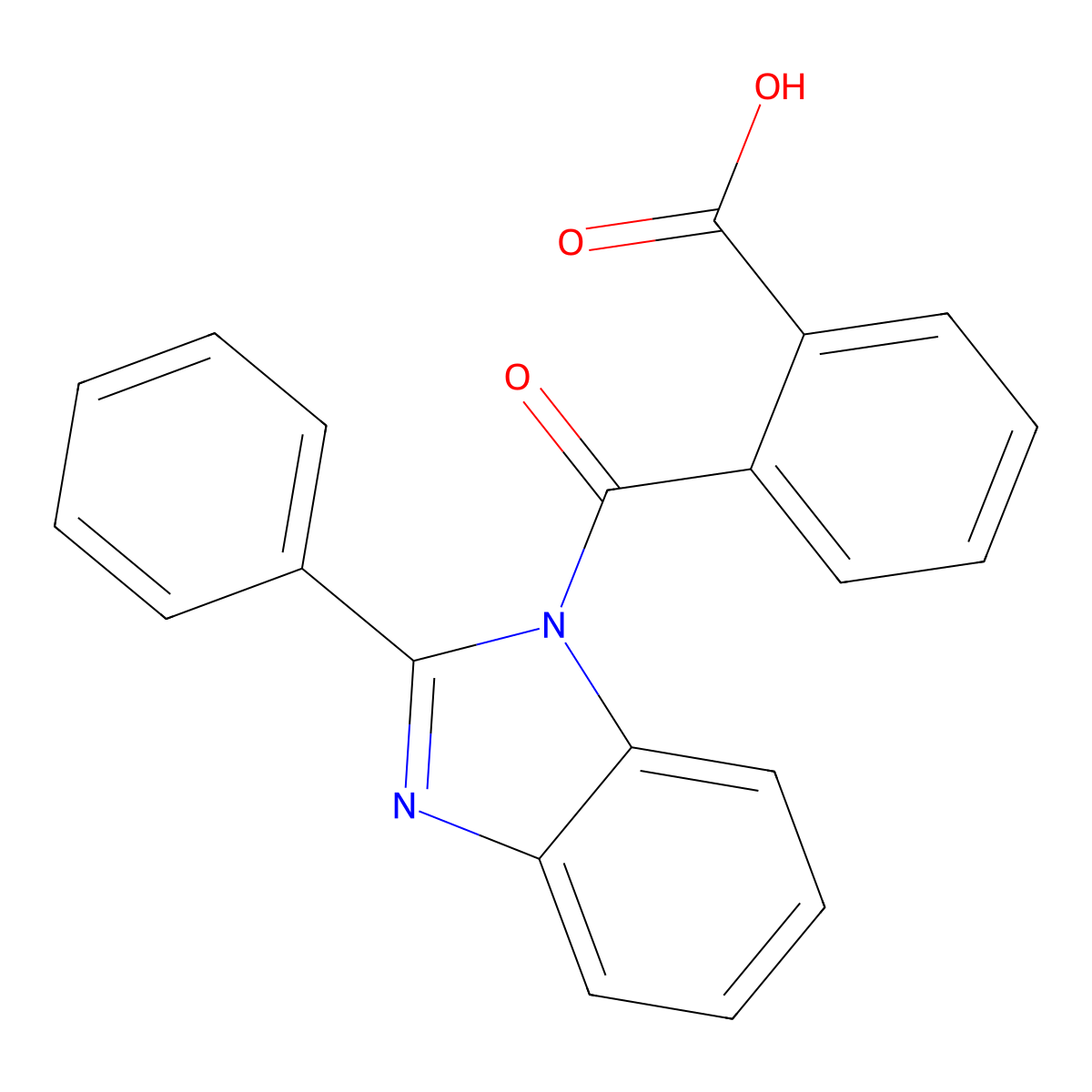 2-(2-Phenylbenzimidazole-1-carbonyl)benzoic acid molecular structure, CAS 364611-05-2