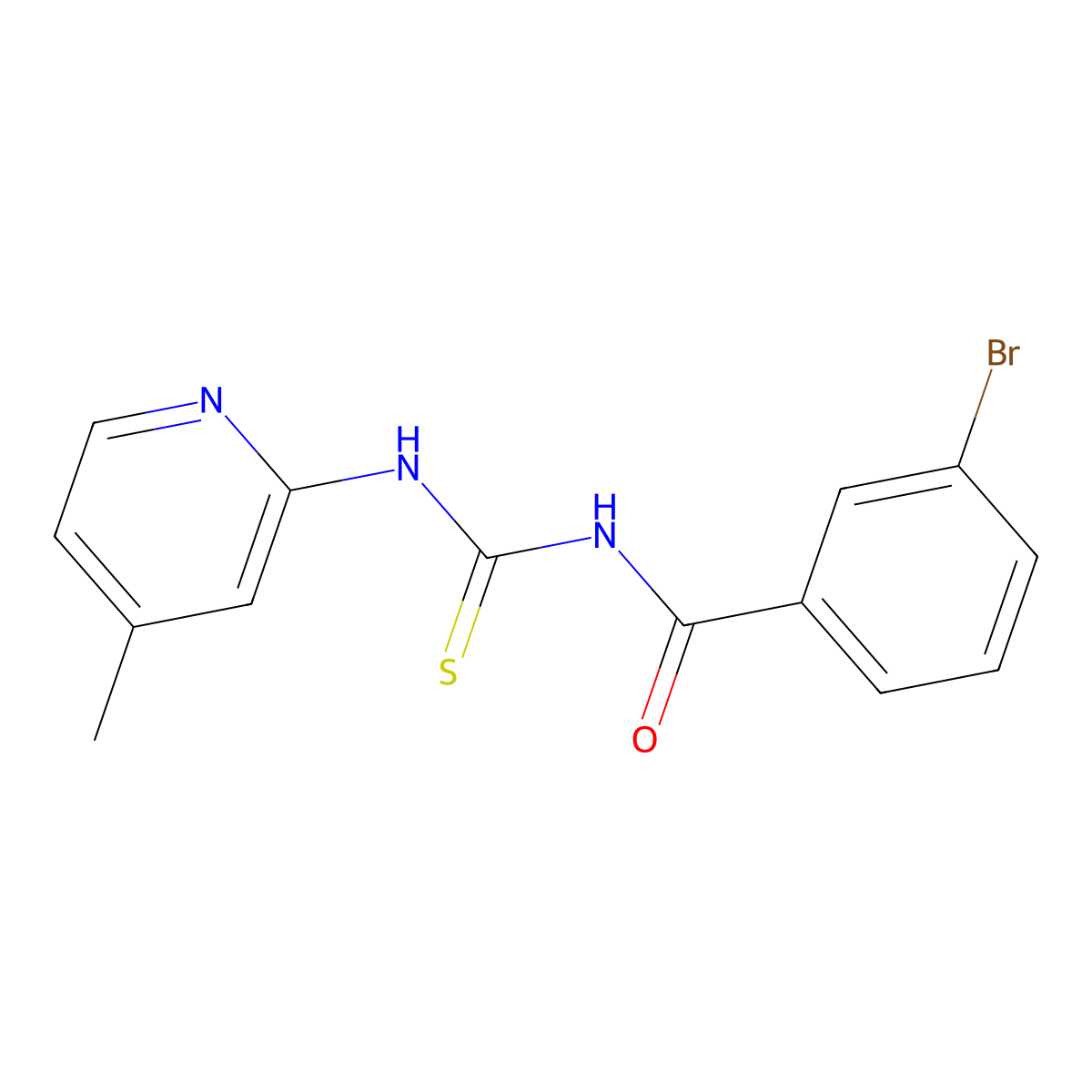 3-bromo-N-[(4-methylpyridin-2-yl)carbamothioyl]benzamide molecular structure, CAS 364611-42-7