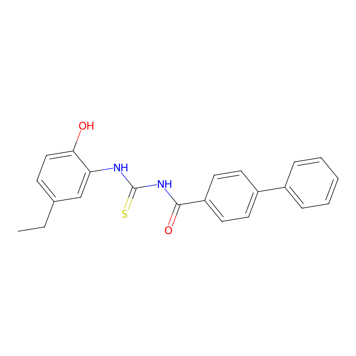 N-[(5-ethyl-2-hydroxyphenyl)carbamothioyl]-4-phenylbenzamide molecular structure, CAS 364611-72-3