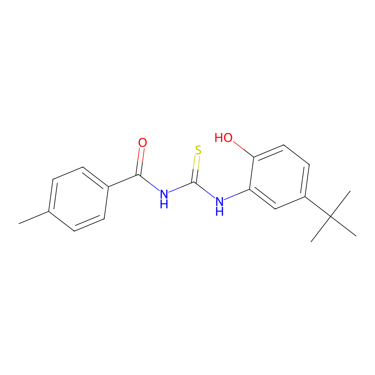 N-[(5-tert-butyl-2-hydroxyphenyl)carbamothioyl]-4-methylbenzamide molecular structure, CAS 364611-73-4