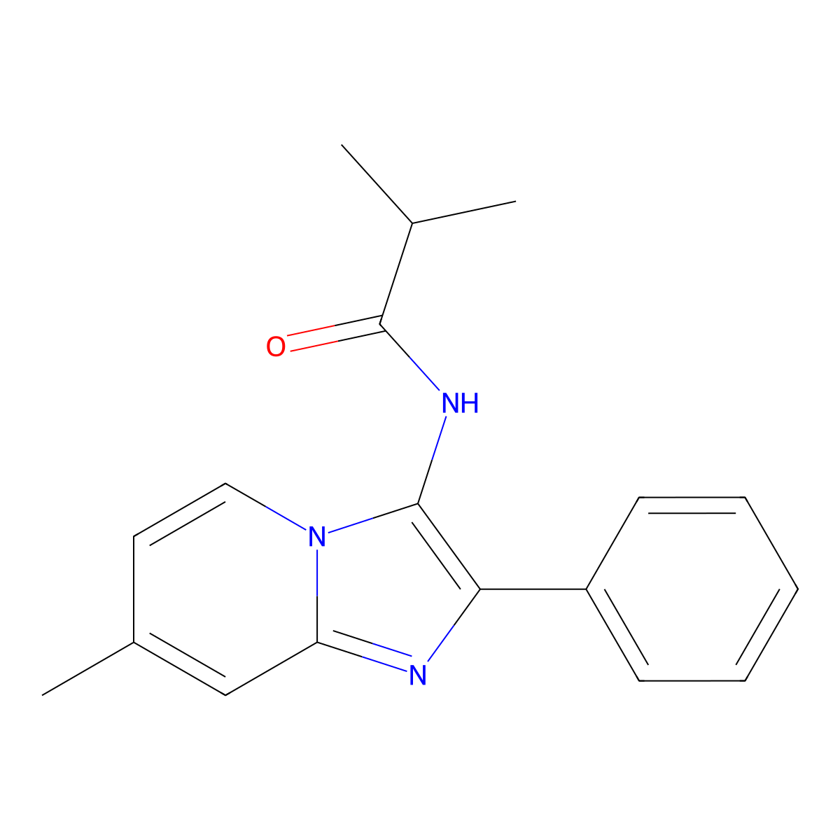 2-Methyl-N-{7-methyl-2-phenylimidazo[1,2-A]pyridin-3-YL}propanamide molecular structure, CAS 364611-75-6