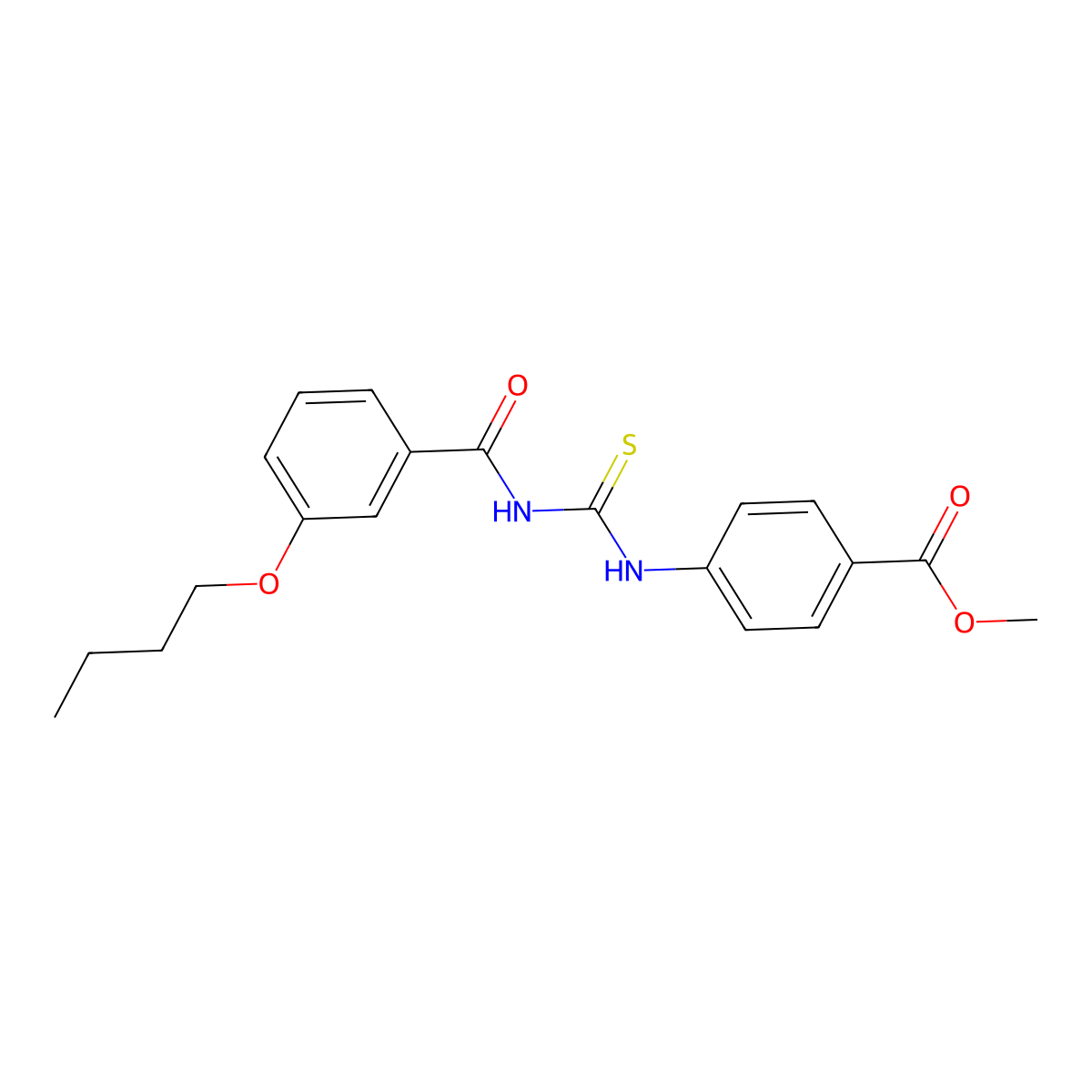Methyl 4-({[(3-butoxyphenyl)carbonyl]carbamothioyl}amino)benzoate molecular structure, CAS 364611-87-0