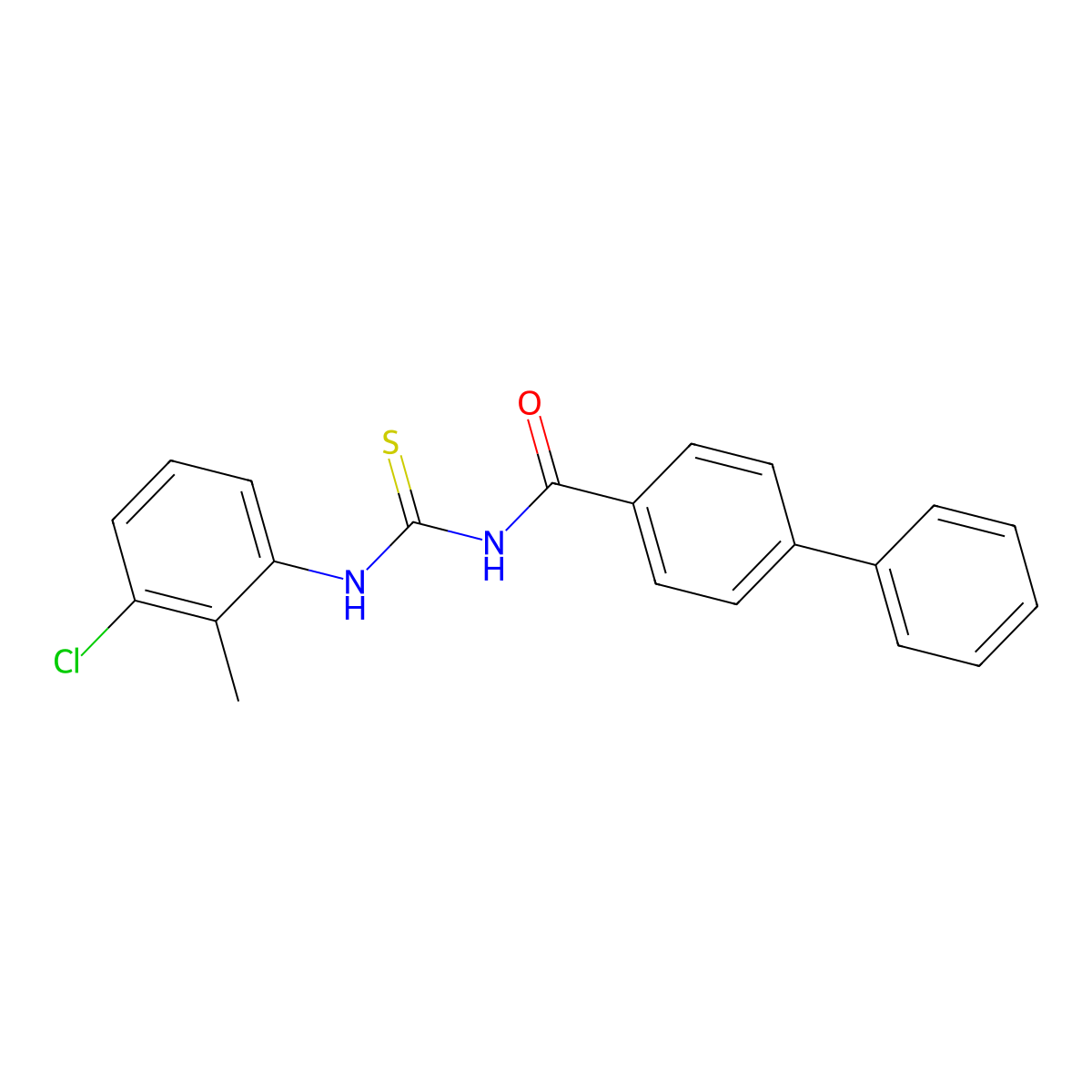N-[(3-chloro-2-methylphenyl)carbamothioyl]-4-phenylbenzamide molecular structure, CAS 364611-95-0