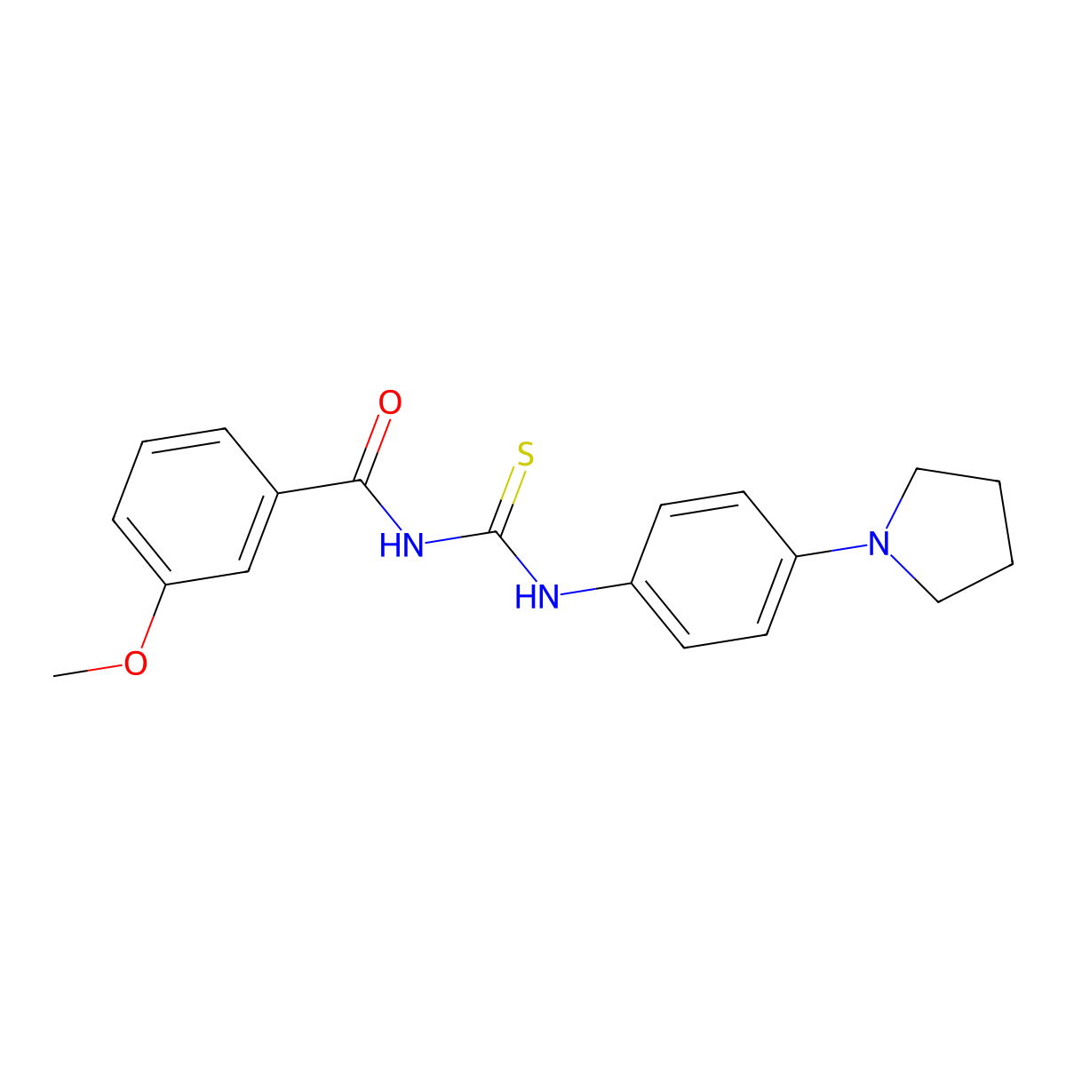 3-methoxy-N-[(4-pyrrolidin-1-ylphenyl)carbamothioyl]benzamide molecular structure, CAS 364611-97-2