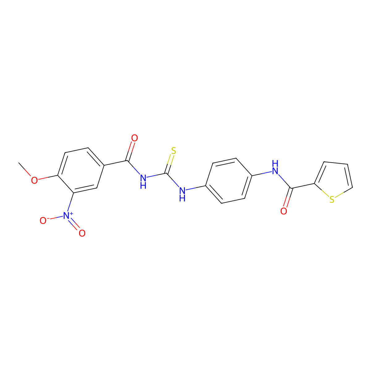 N-[4-[(4-methoxy-3-nitrobenzoyl)carbamothioylamino]phenyl]thiophene-2-carboxamide molecular structure, CAS 364612-07-7
