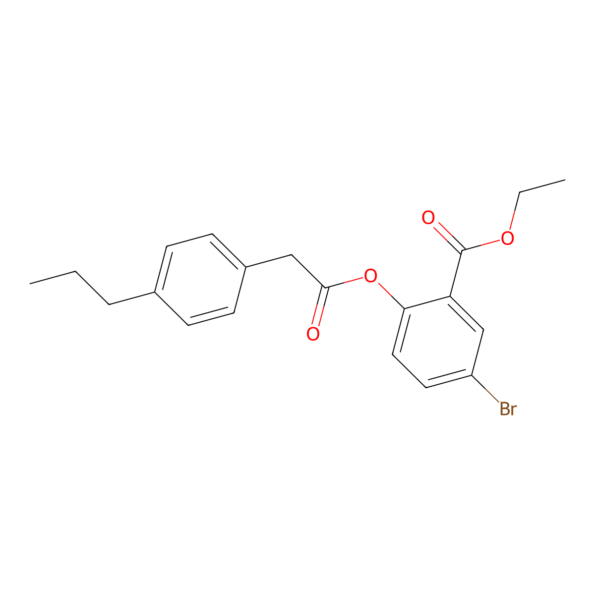Ethyl 5-bromo-2-{[(4-propylphenyl)acetyl]oxy}benzoate molecular structure, CAS 364612-16-8