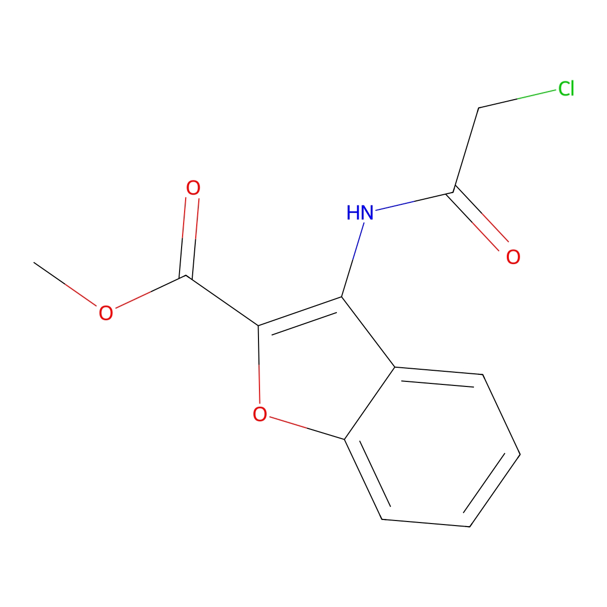 Methyl 3-(2-chloroacetamido)benzofuran-2-carboxylate molecular structure, CAS 364612-38-4