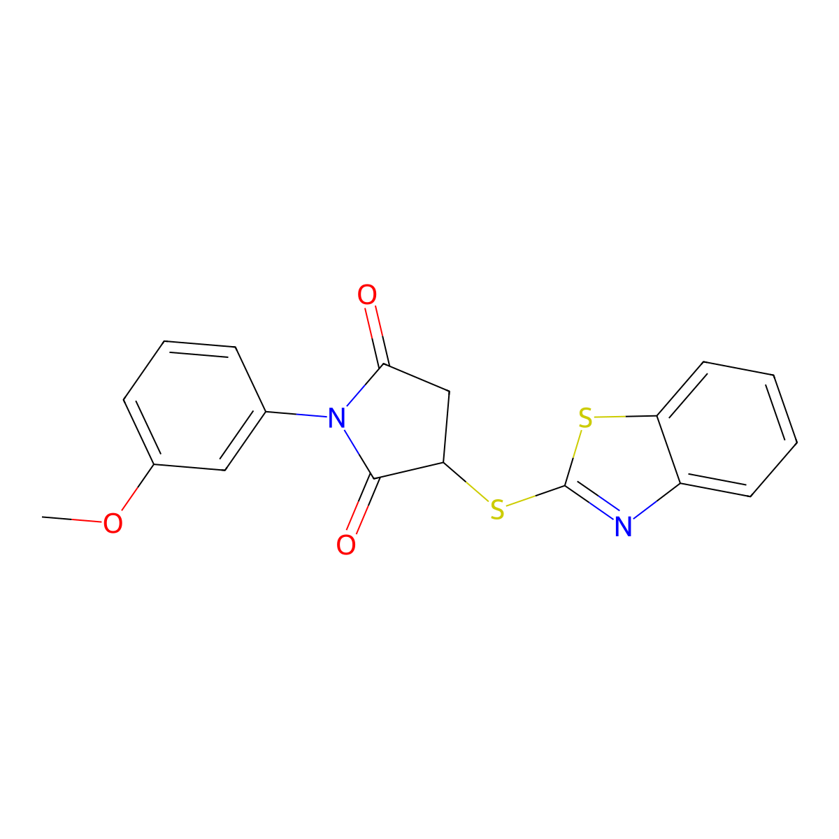 3-(1,3-Benzothiazol-2-ylsulfanyl)-1-(3-methoxyphenyl)pyrrolidine-2,5-dione molecular structure, CAS 364612-51-1