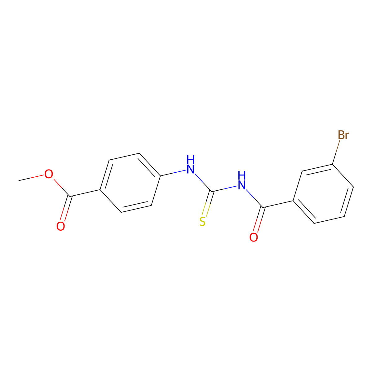 Methyl 4-({[(3-bromophenyl)carbonyl]carbamothioyl}amino)benzoate molecular structure, CAS 364612-73-7