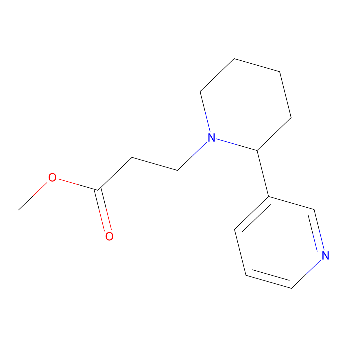 Methyl 3-[2-(pyridin-3-yl)piperidin-1-yl]propanoate molecular structure, CAS 364614-80-2