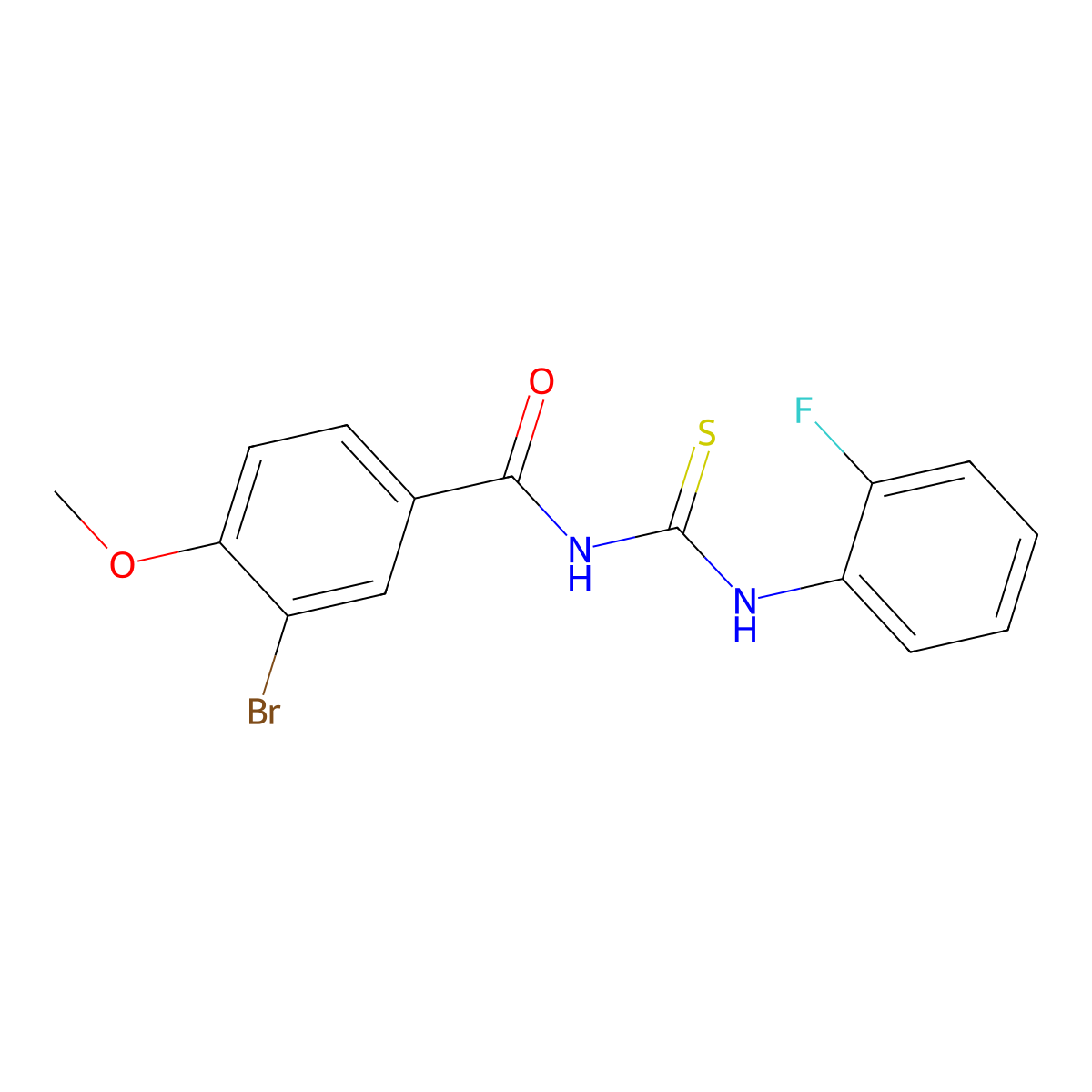3-bromo-N-[(2-fluorophenyl)carbamothioyl]-4-methoxybenzamide molecular structure, CAS 364614-90-4