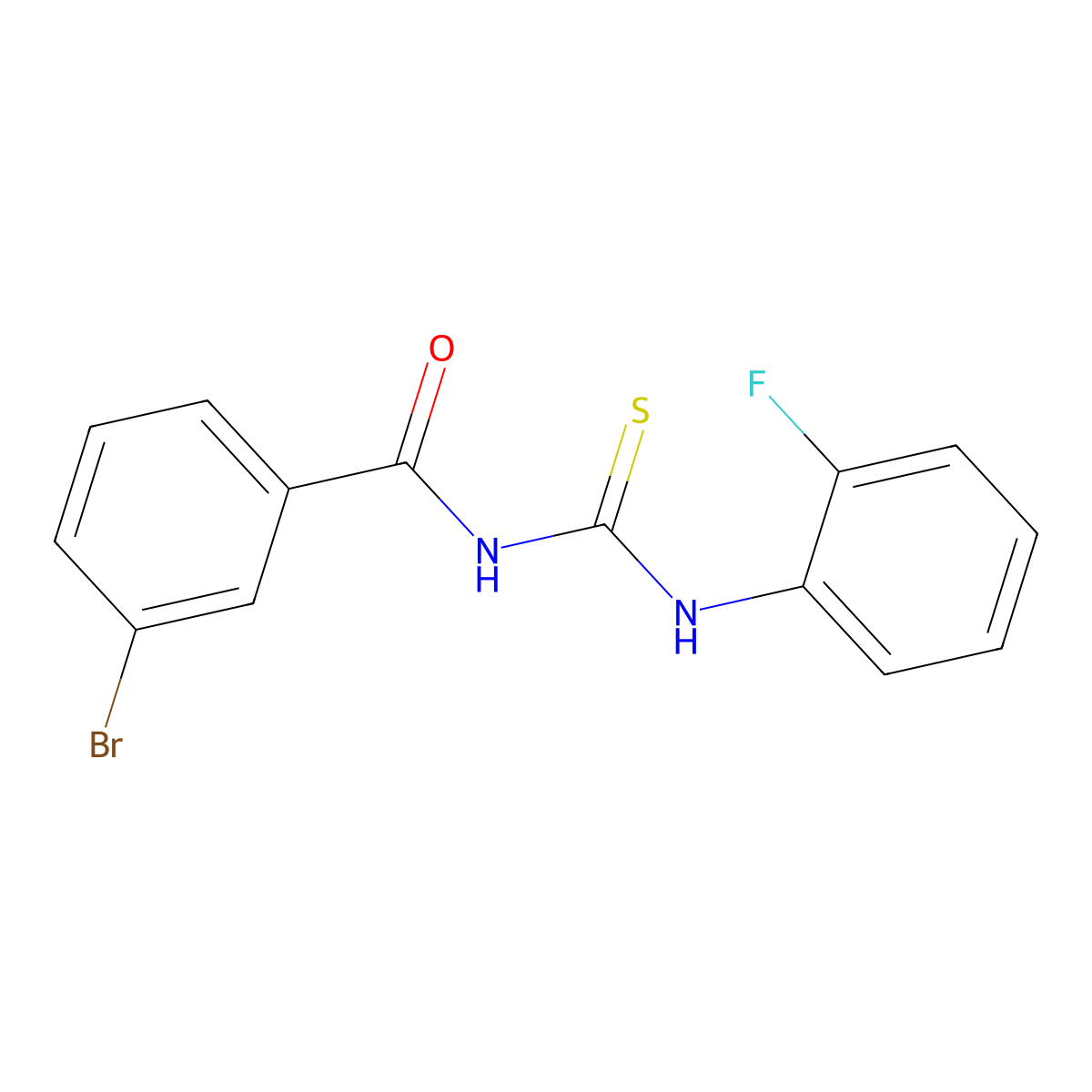 3-bromo-N-[(2-fluorophenyl)carbamothioyl]benzamide molecular structure, CAS 364614-94-8