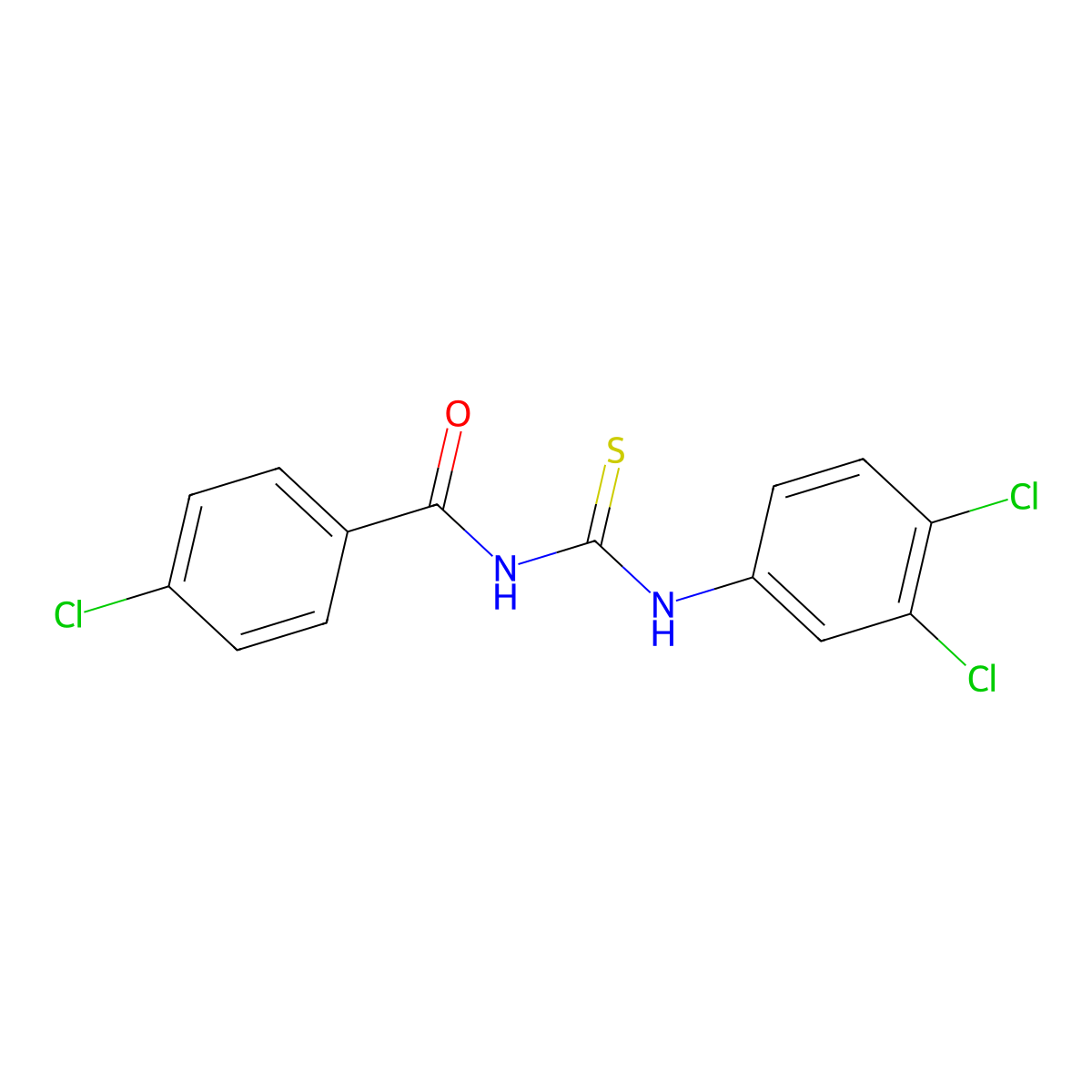 4-chloro-N-[(3,4-dichlorophenyl)carbamothioyl]benzamide molecular structure, CAS 364614-96-0