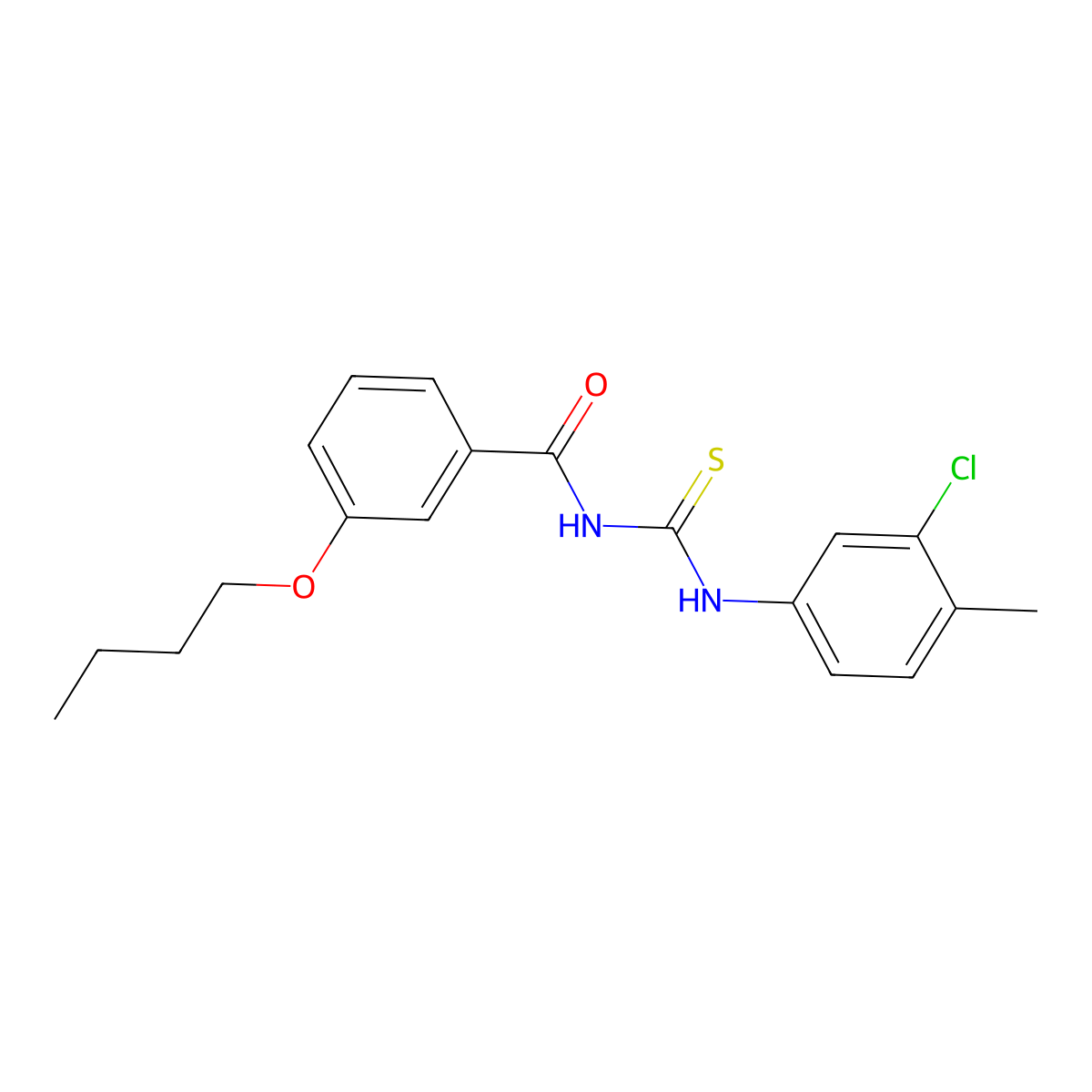 3-butoxy-N-[(3-chloro-4-methylphenyl)carbamothioyl]benzamide molecular structure, CAS 364614-97-1