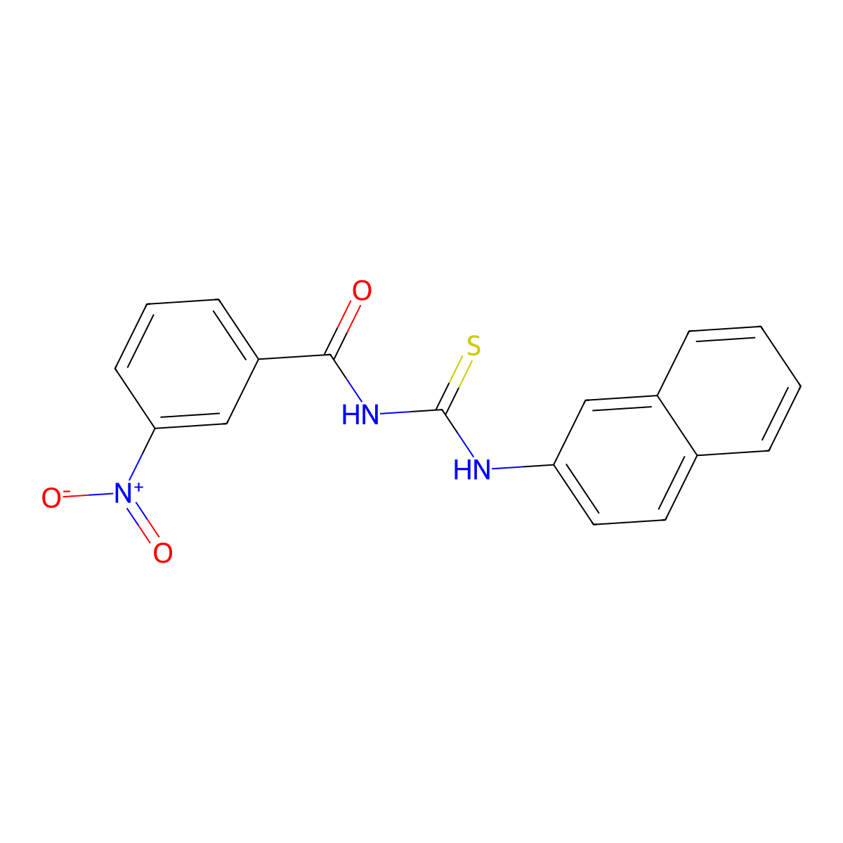 N-(naphthalen-2-ylcarbamothioyl)-3-nitrobenzamide molecular structure, CAS 364615-04-3