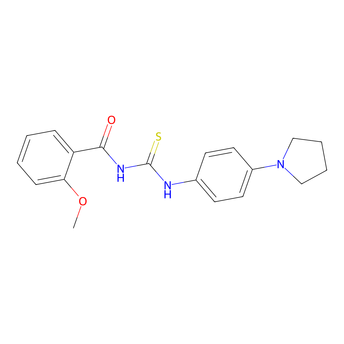 2-methoxy-N-[(4-pyrrolidin-1-ylphenyl)carbamothioyl]benzamide molecular structure, CAS 364615-12-3