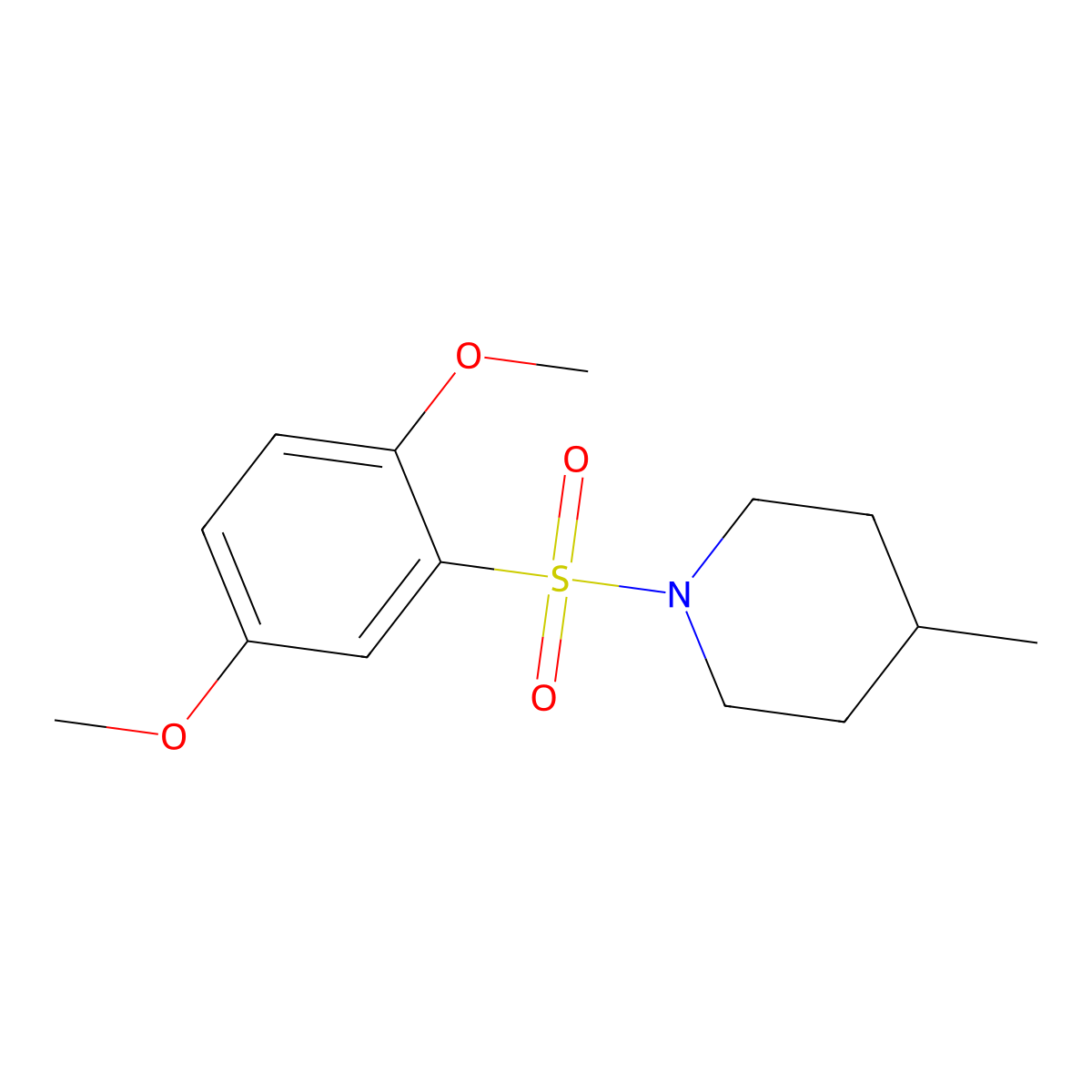1-[(2,5-Dimethoxyphenyl)sulfonyl]-4-methylpiperidine molecular structure, CAS 364615-18-9