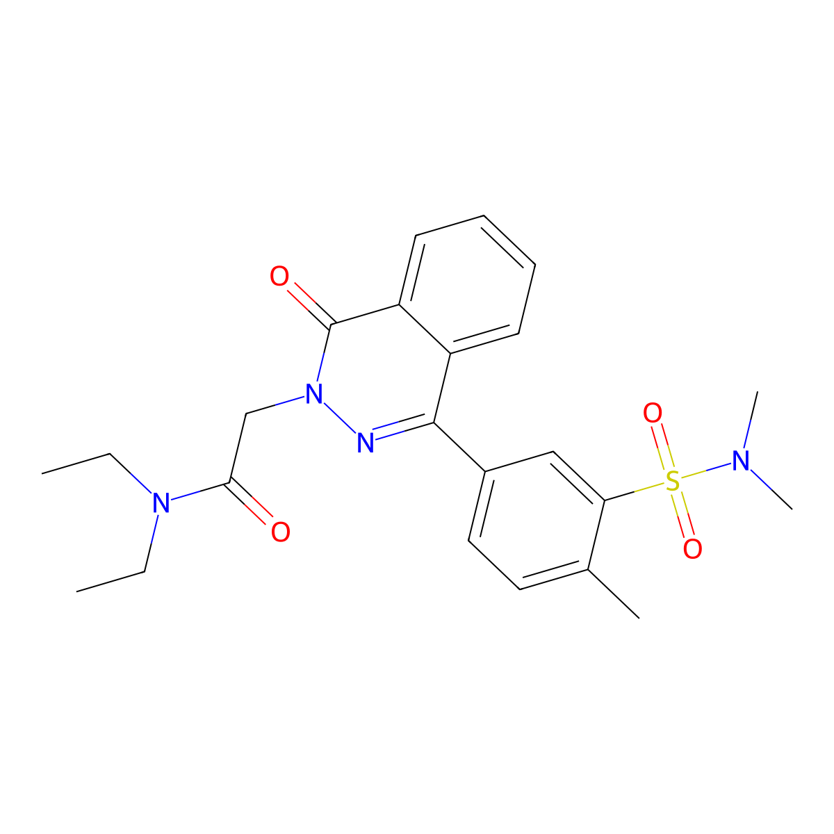 2-{4-[3-(dimethylsulfamoyl)-4-methylphenyl]-1-oxophthalazin-2(1H)-yl}-N,N-diethylacetamide molecular structure, CAS 364615-21-4
