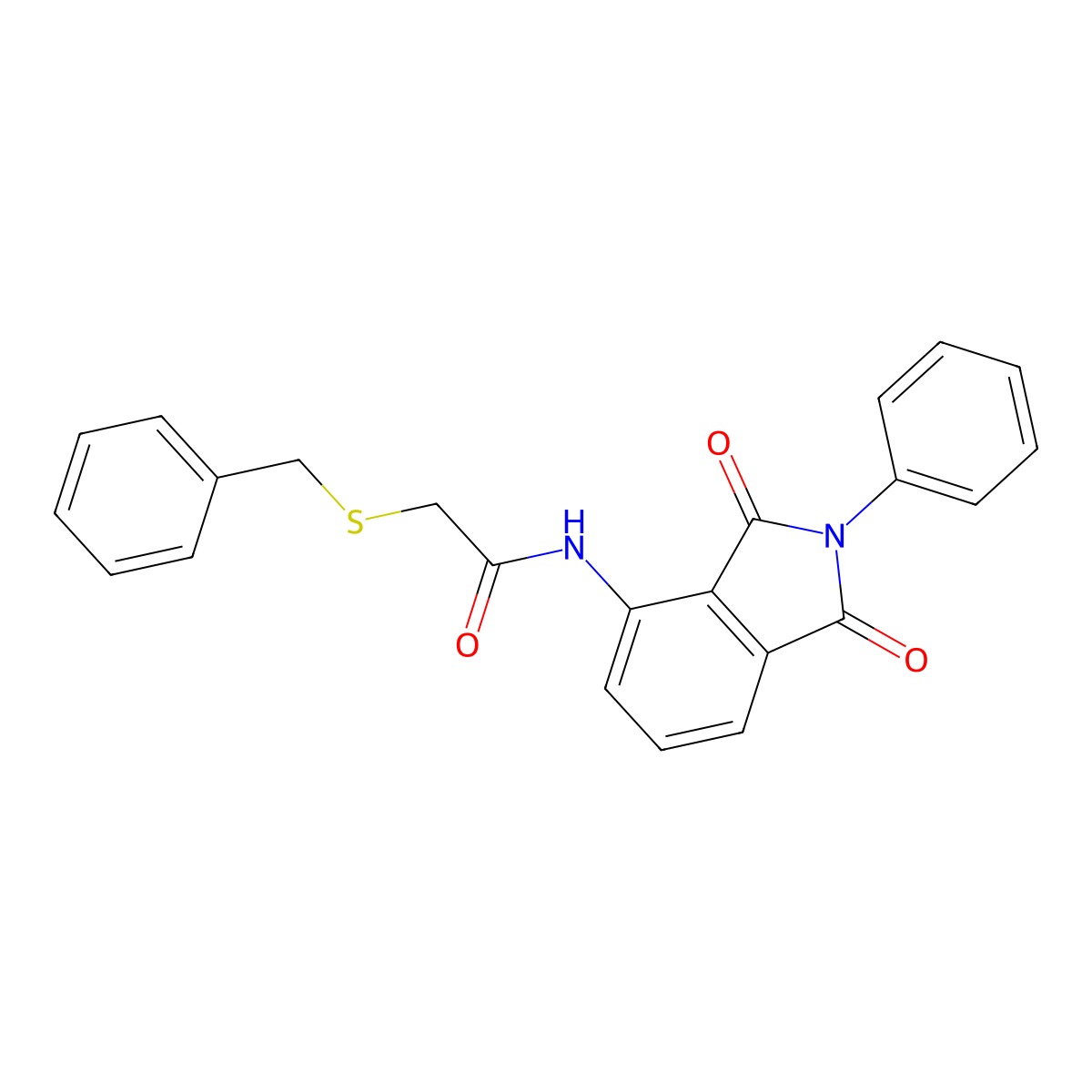 2-benzylsulfanyl-N-(1,3-dioxo-2-phenylisoindol-4-yl)acetamide molecular structure, CAS 364615-31-6