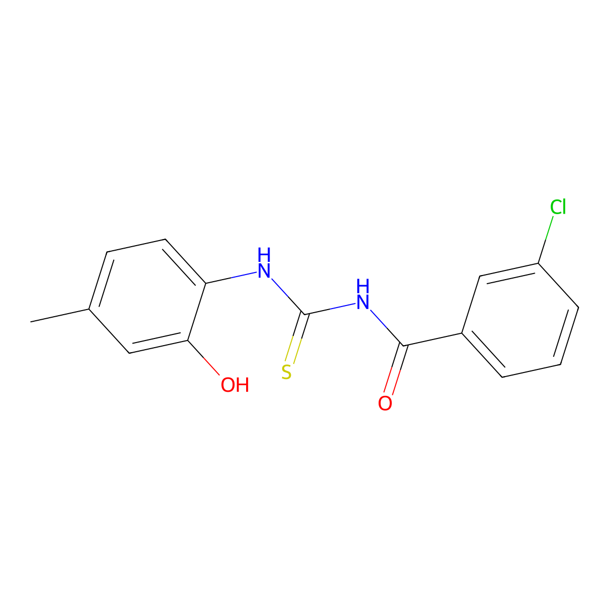3-chloro-N-[(2-hydroxy-4-methylphenyl)carbamothioyl]benzamide molecular structure, CAS 364615-49-6