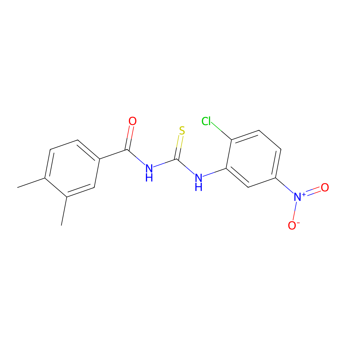 N-{2-chloro-5-nitrophenyl}-N'-(3,4-dimethylbenzoyl)thiourea molecular structure, CAS 364615-61-2