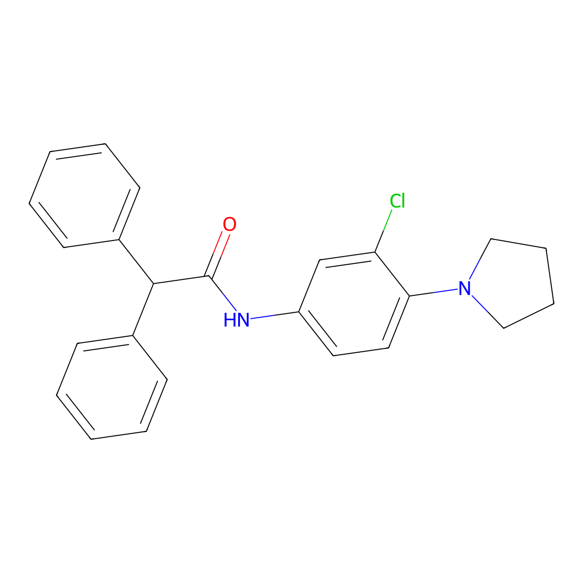 N-(3-chloro-4-pyrrolidin-1-ylphenyl)-2,2-diphenylacetamide molecular structure, CAS 364615-72-5