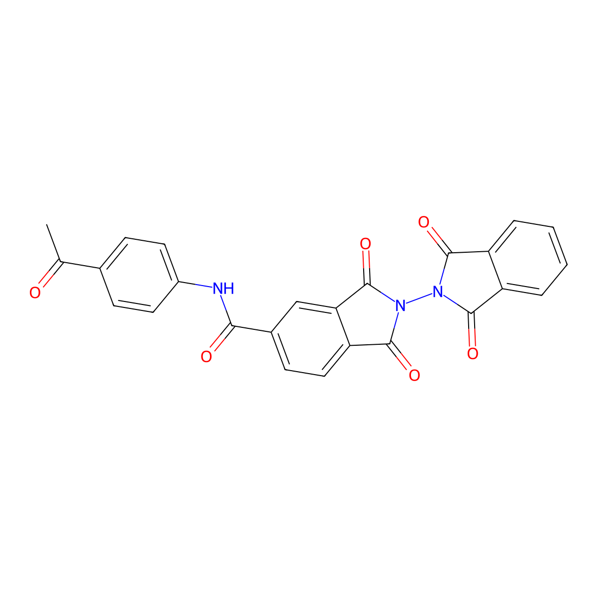 N-(4-acetylphenyl)-2-(1,3-dioxoisoindol-2-yl)-1,3-dioxoisoindole-5-carboxamide molecular structure, CAS 364615-79-2