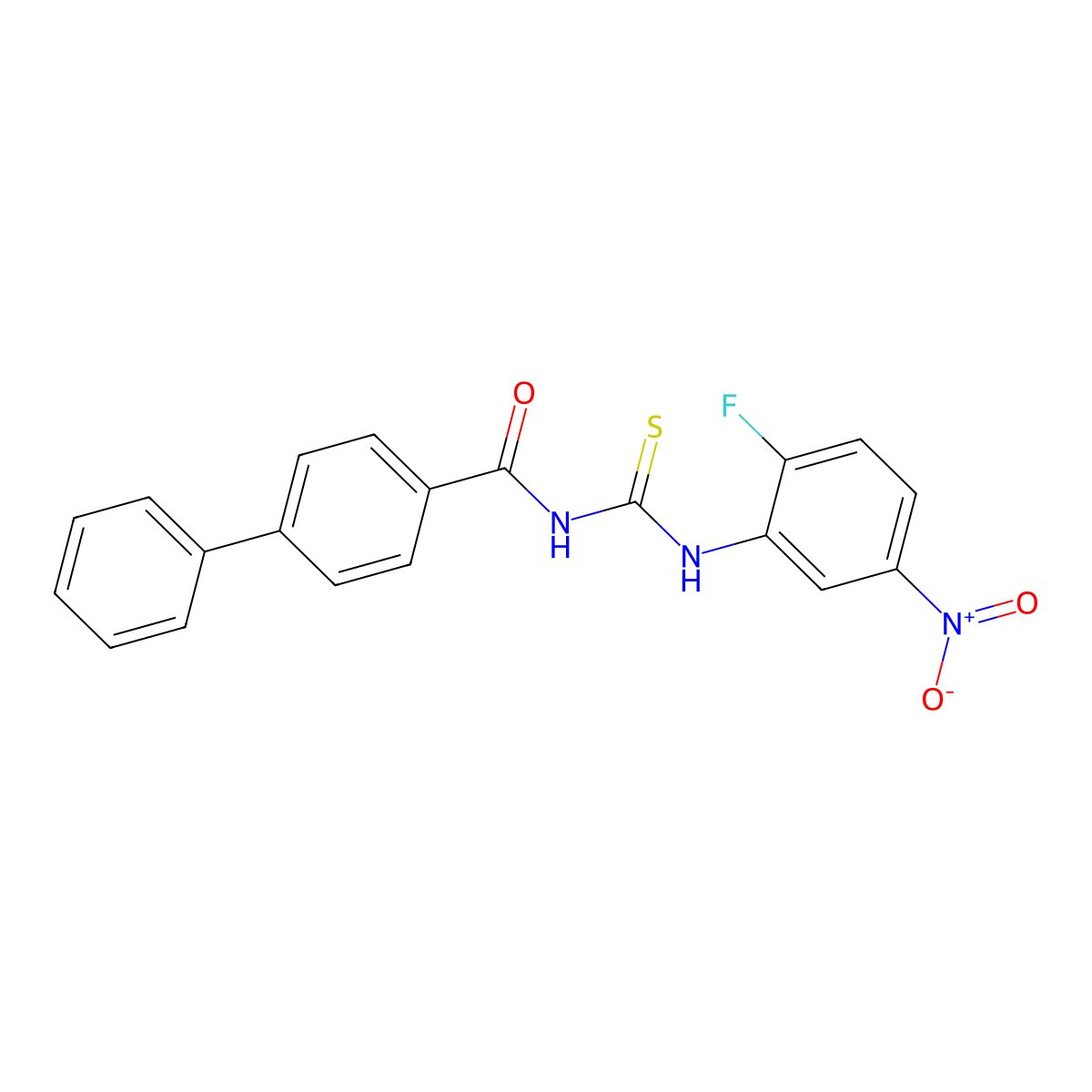 N-[(2-fluoro-5-nitrophenyl)carbamothioyl]-4-phenylbenzamide molecular structure, CAS 364615-84-9