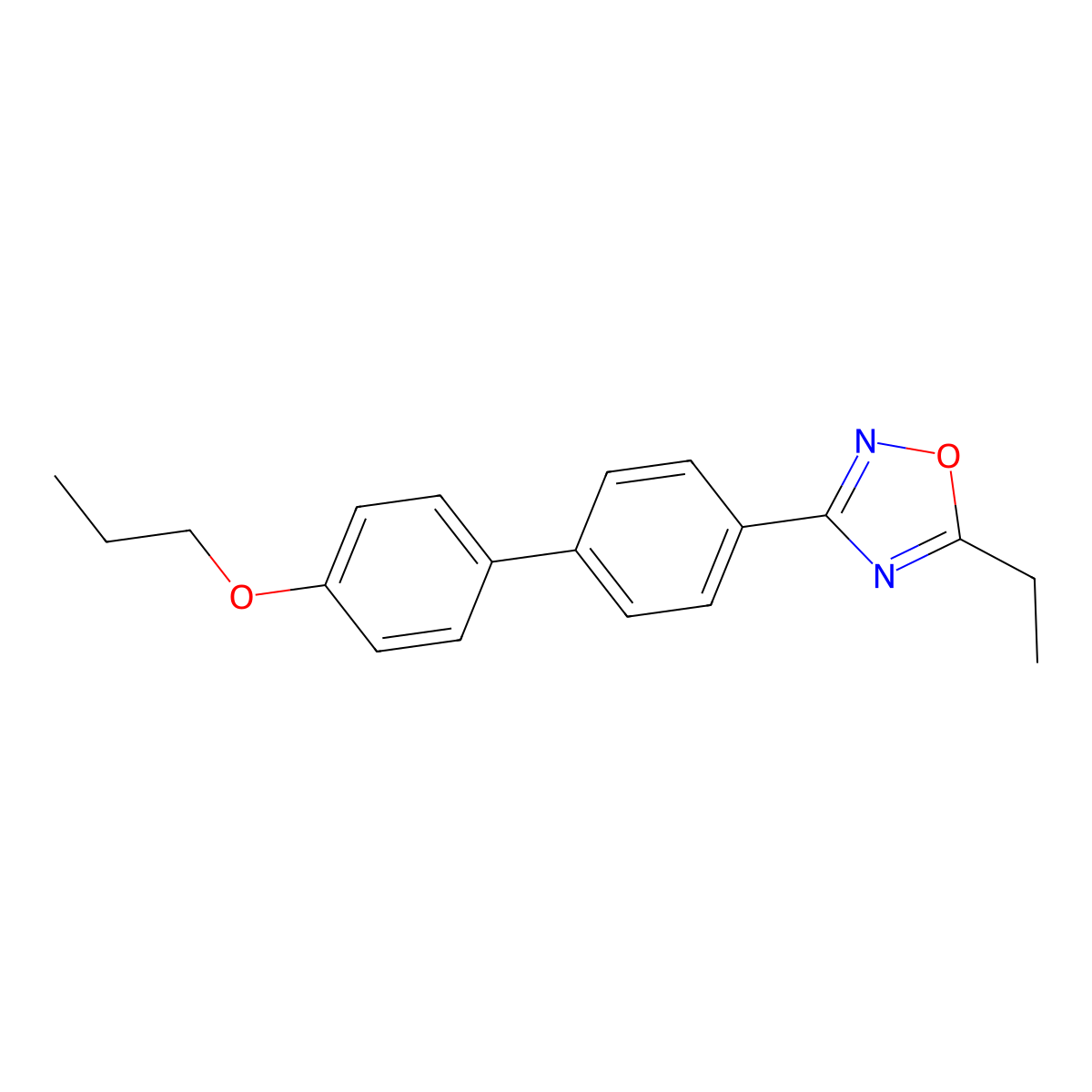 5-Ethyl-3-(4'-propoxybiphenyl-4-yl)-1,2,4-oxadiazole molecular structure, CAS 364616-01-3