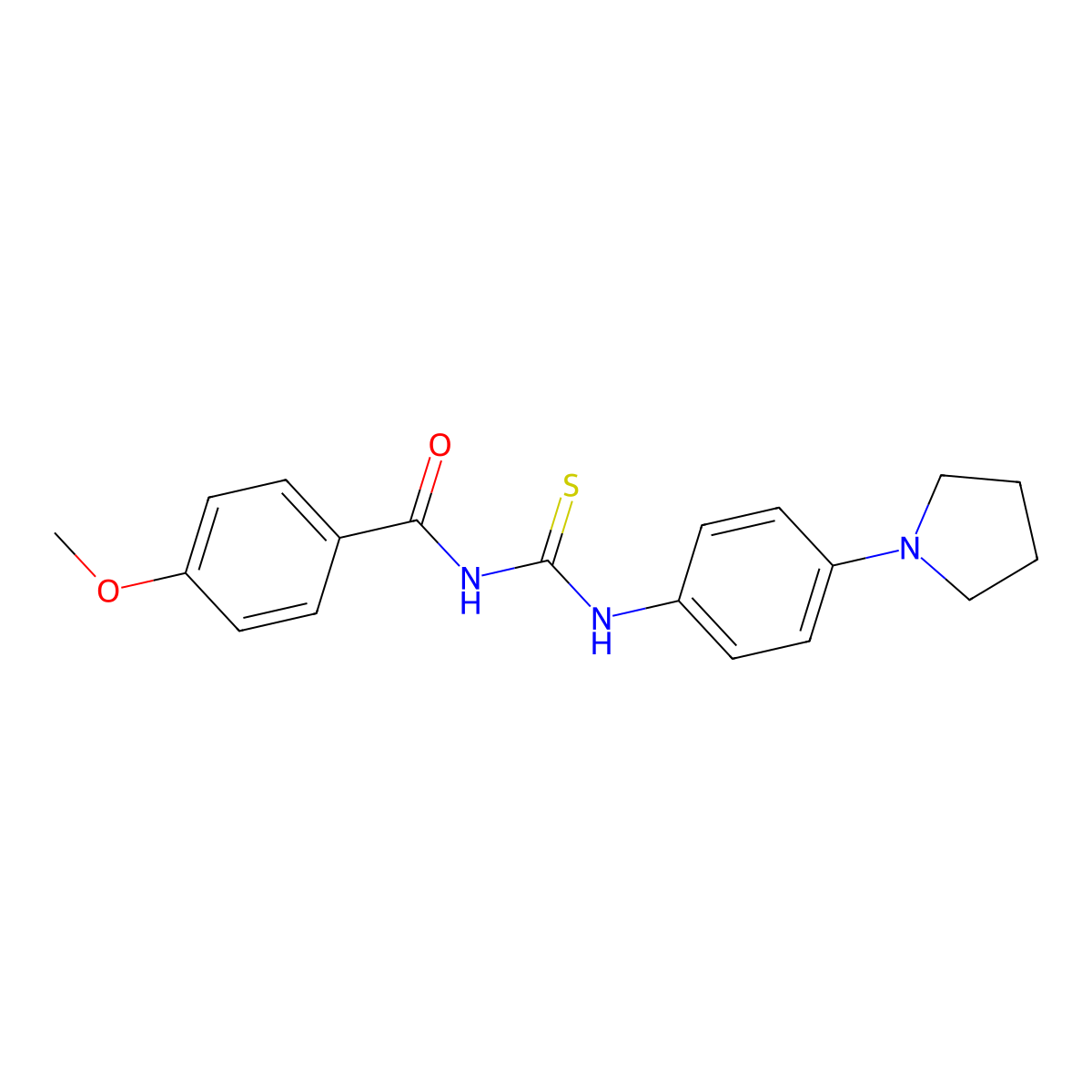 4-methoxy-N-[(4-pyrrolidin-1-ylphenyl)carbamothioyl]benzamide molecular structure, CAS 364616-02-4