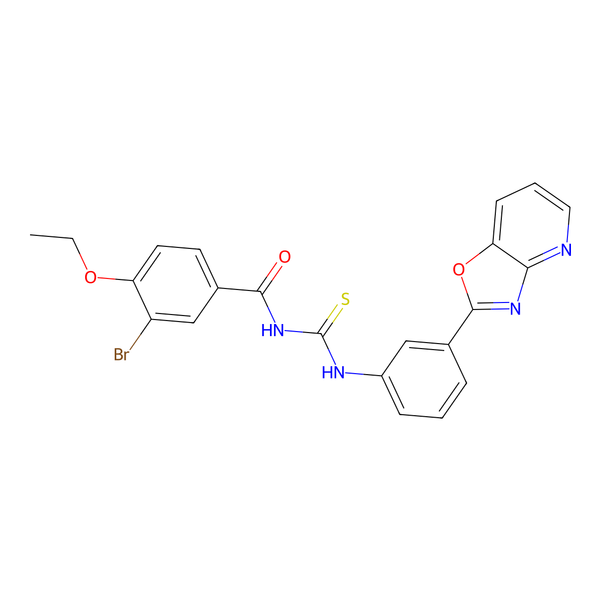 3-bromo-4-ethoxy-N-[[3-([1,3]oxazolo[4,5-b]pyridin-2-yl)phenyl]carbamothioyl]benzamide molecular structure, CAS 364616-04-6