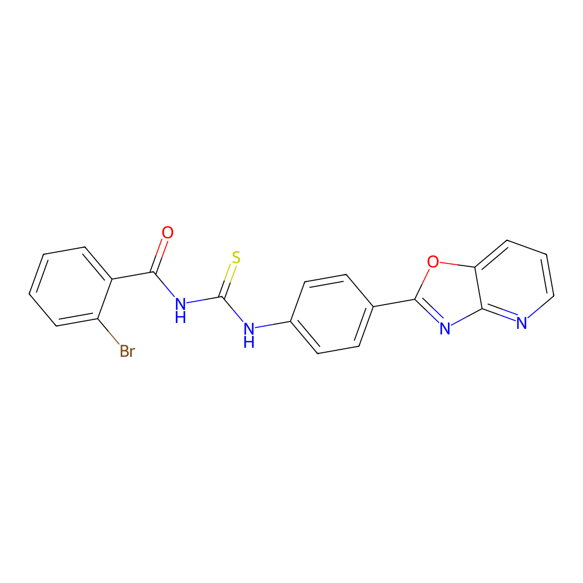 2-bromo-N-[[4-([1,3]oxazolo[4,5-b]pyridin-2-yl)phenyl]carbamothioyl]benzamide molecular structure, CAS 364616-12-6