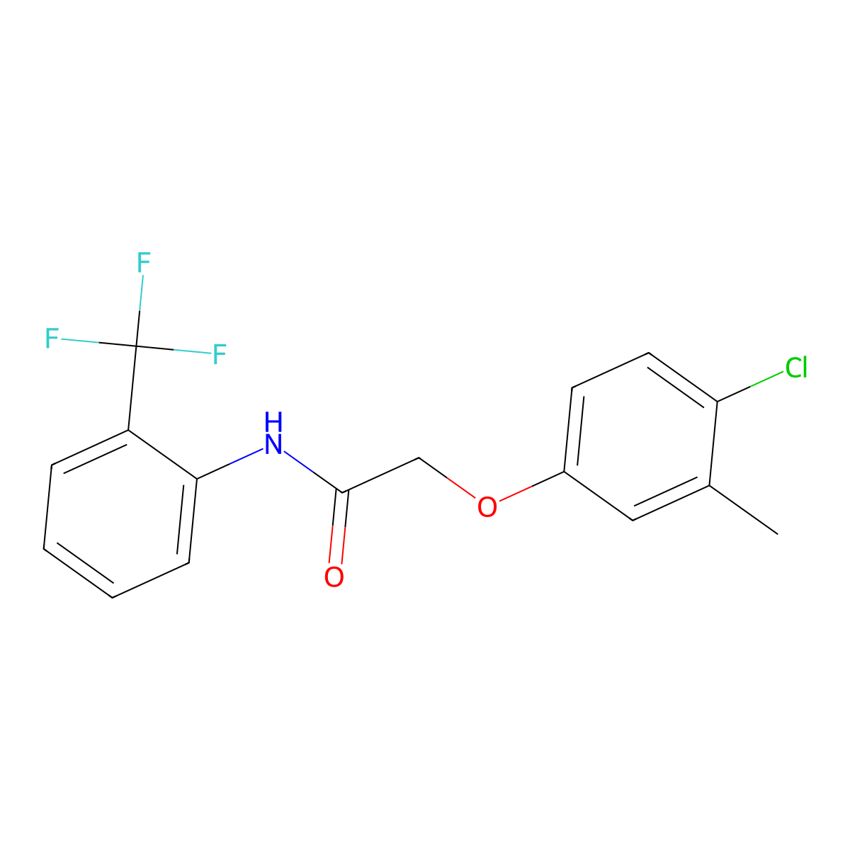 2-(4-chloro-3-methylphenoxy)-N-[2-(trifluoromethyl)phenyl]acetamide molecular structure, CAS 364616-19-3