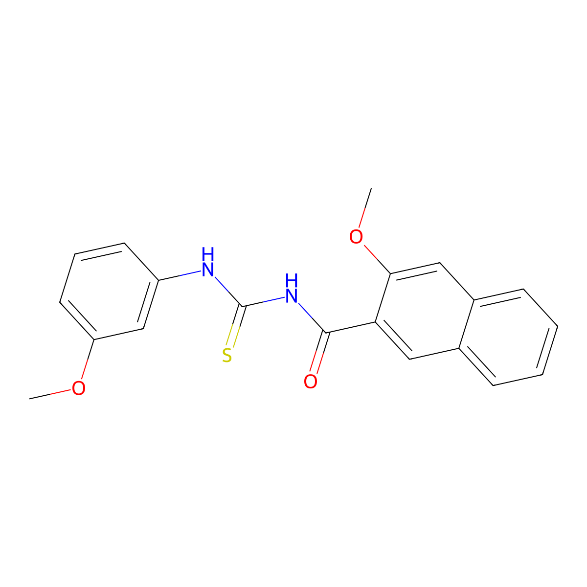 3-methoxy-N-[(3-methoxyphenyl)carbamothioyl]naphthalene-2-carboxamide molecular structure, CAS 364616-27-3