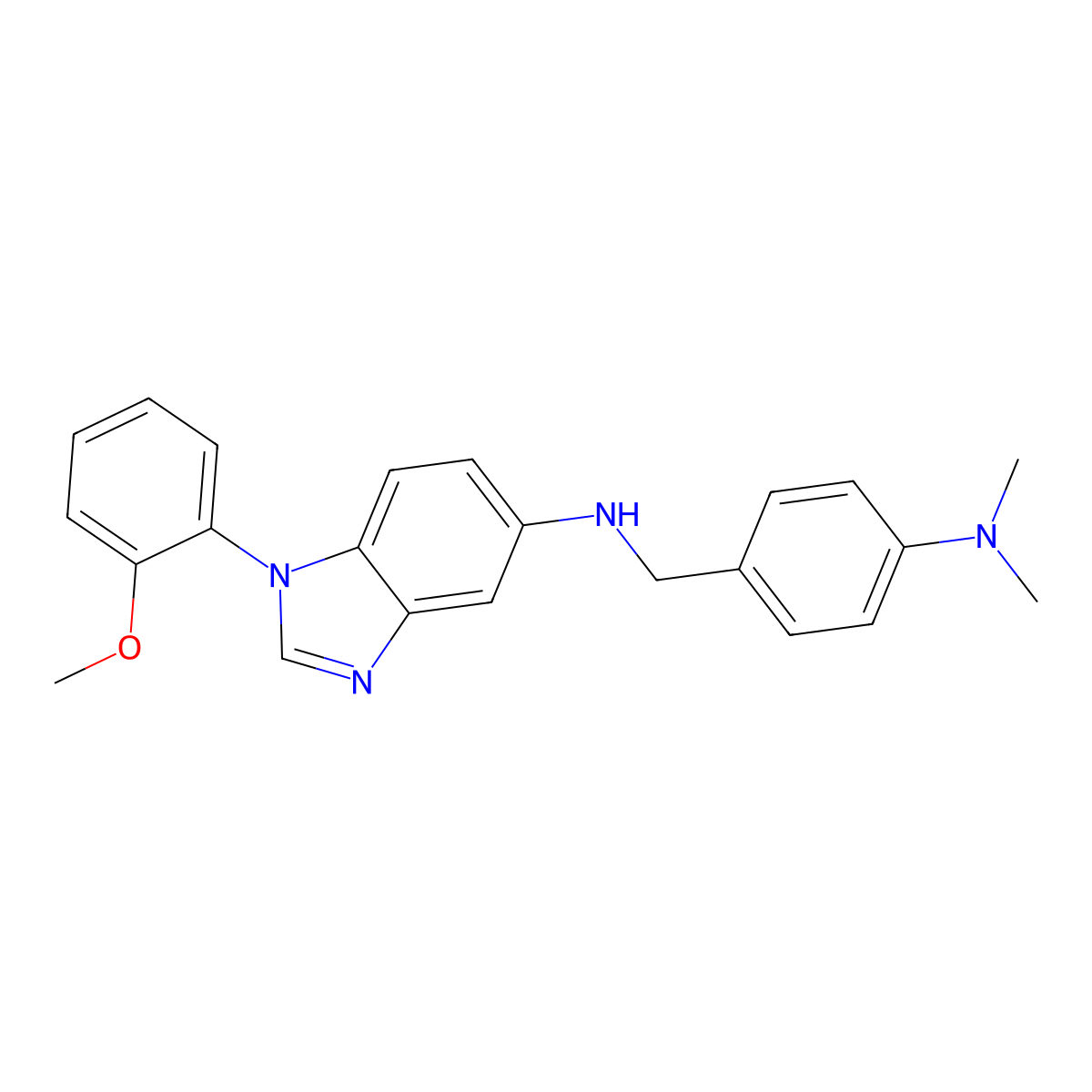 [4-({[1-(2-Methoxyphenyl)benzimidazol-5-yl]amino}methyl)phenyl]dimethylamine molecular structure, CAS 364616-33-1